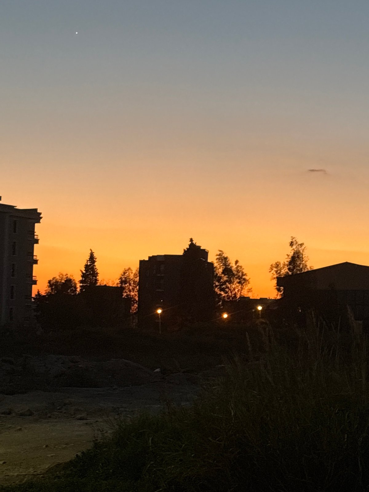 Sunset observed in Bar, Montenegro with colorful sky transition
