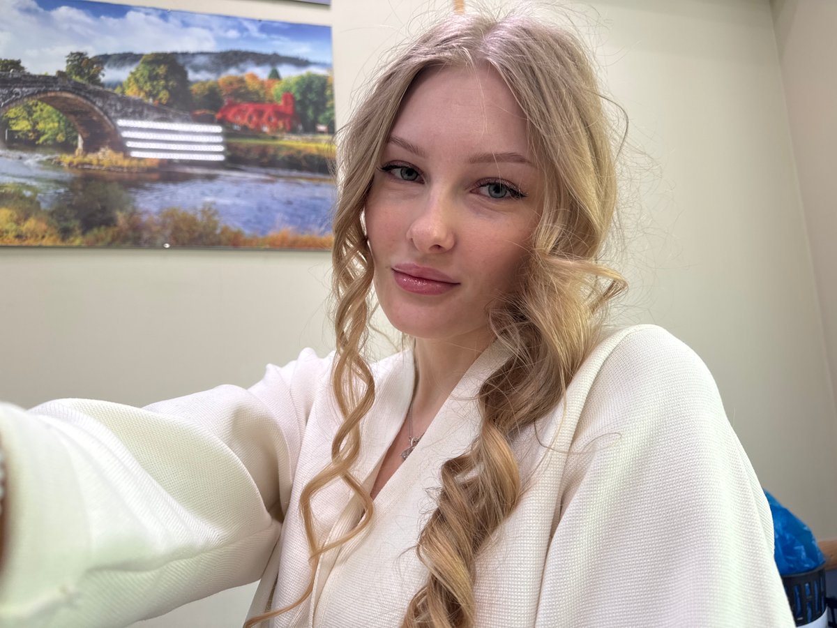 Woman takes early morning selfies in Perm, Russia