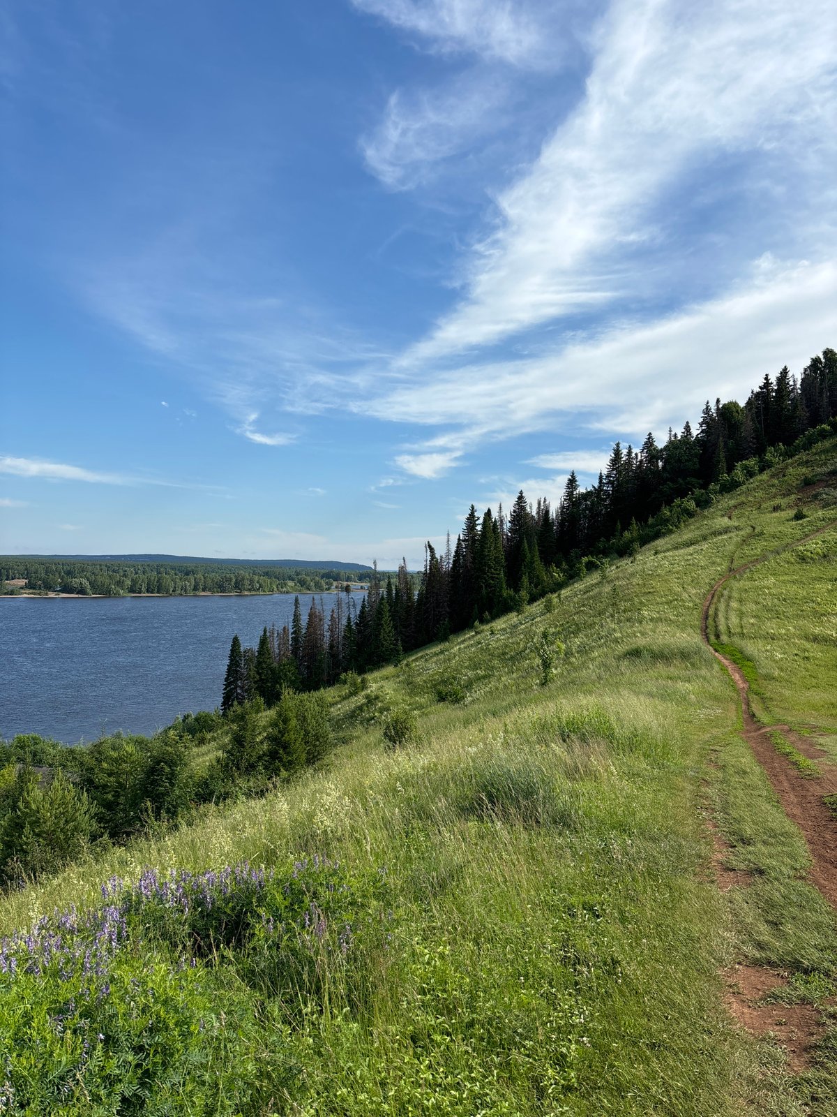 Summer morning exploring the river valley and hills of Olkhovka