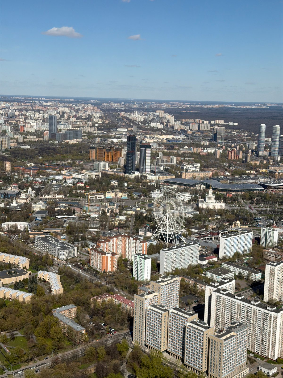 Visitors enjoy glass observation deck views in Khimki