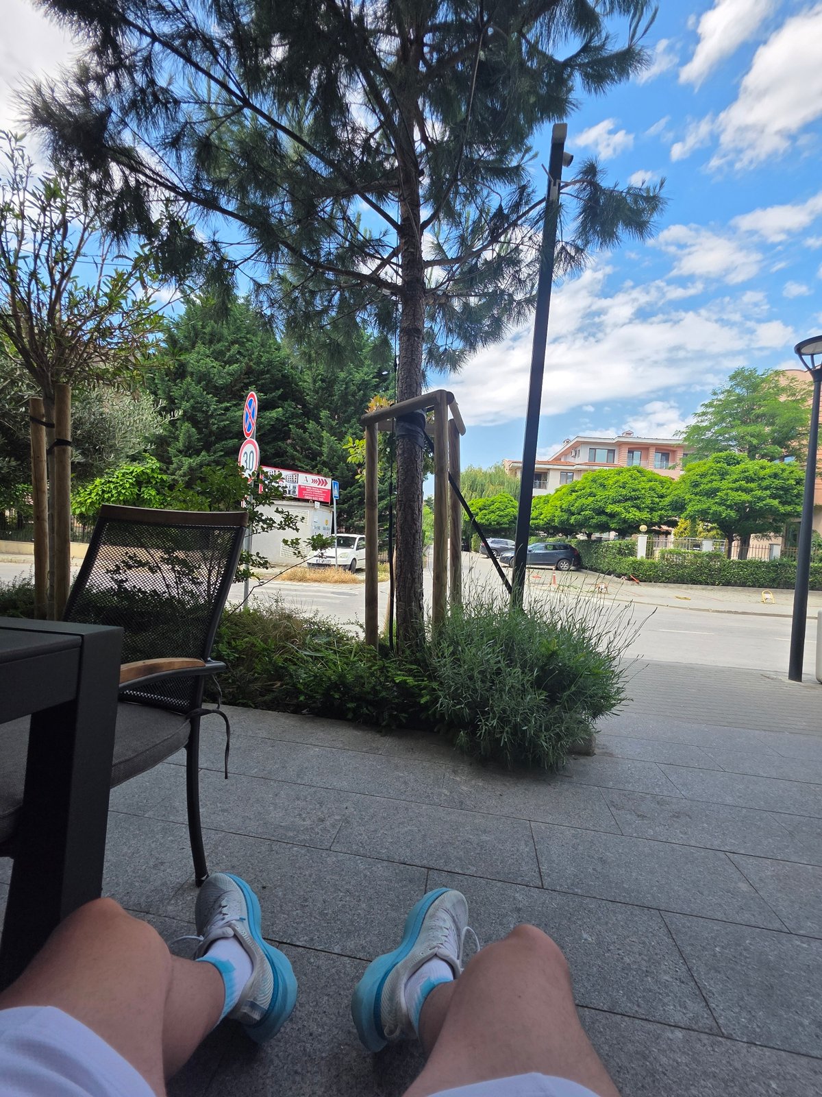Street view in Varna, Bulgaria on cloudy summer day