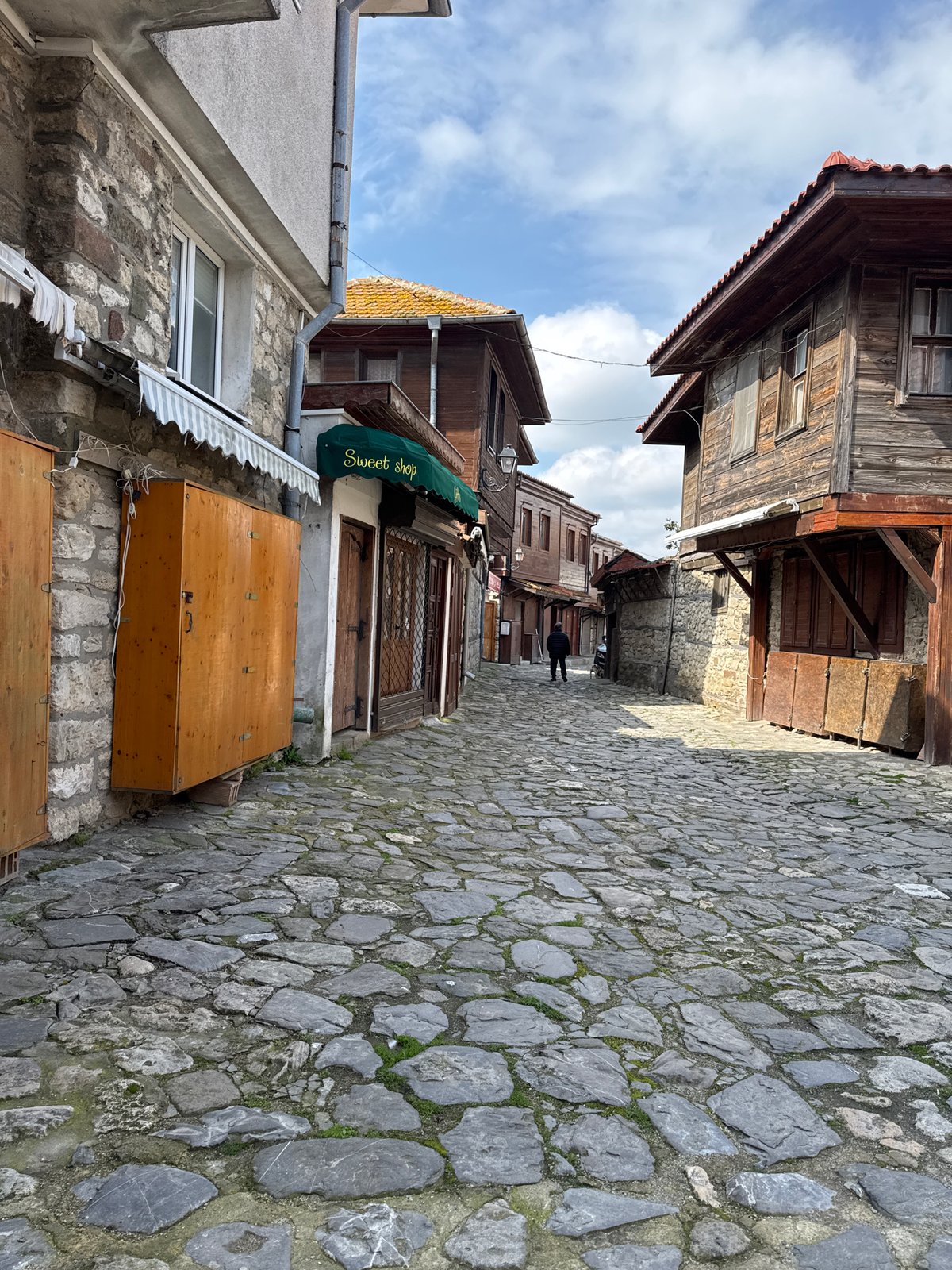 Tourist documents hour-long walk through historic Nesebar, Bulgaria