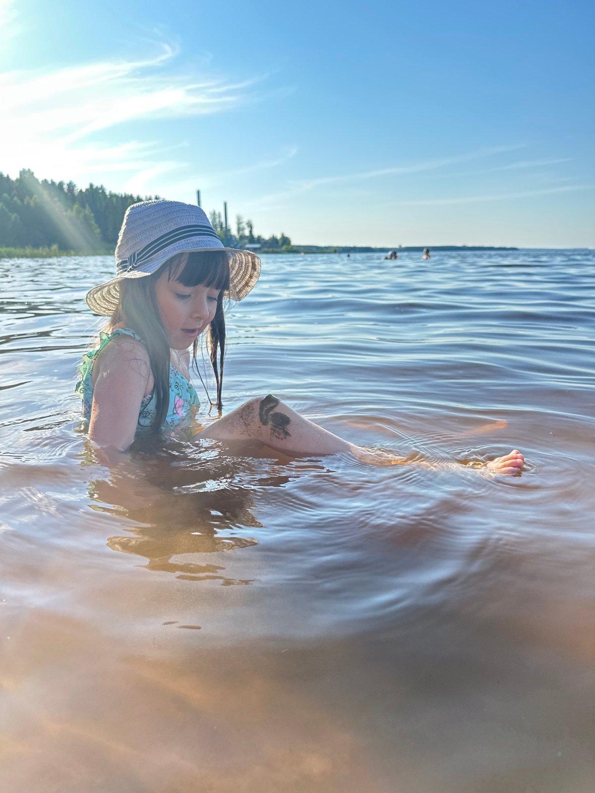 Summer day at the Kama River beach in Chaikovsky