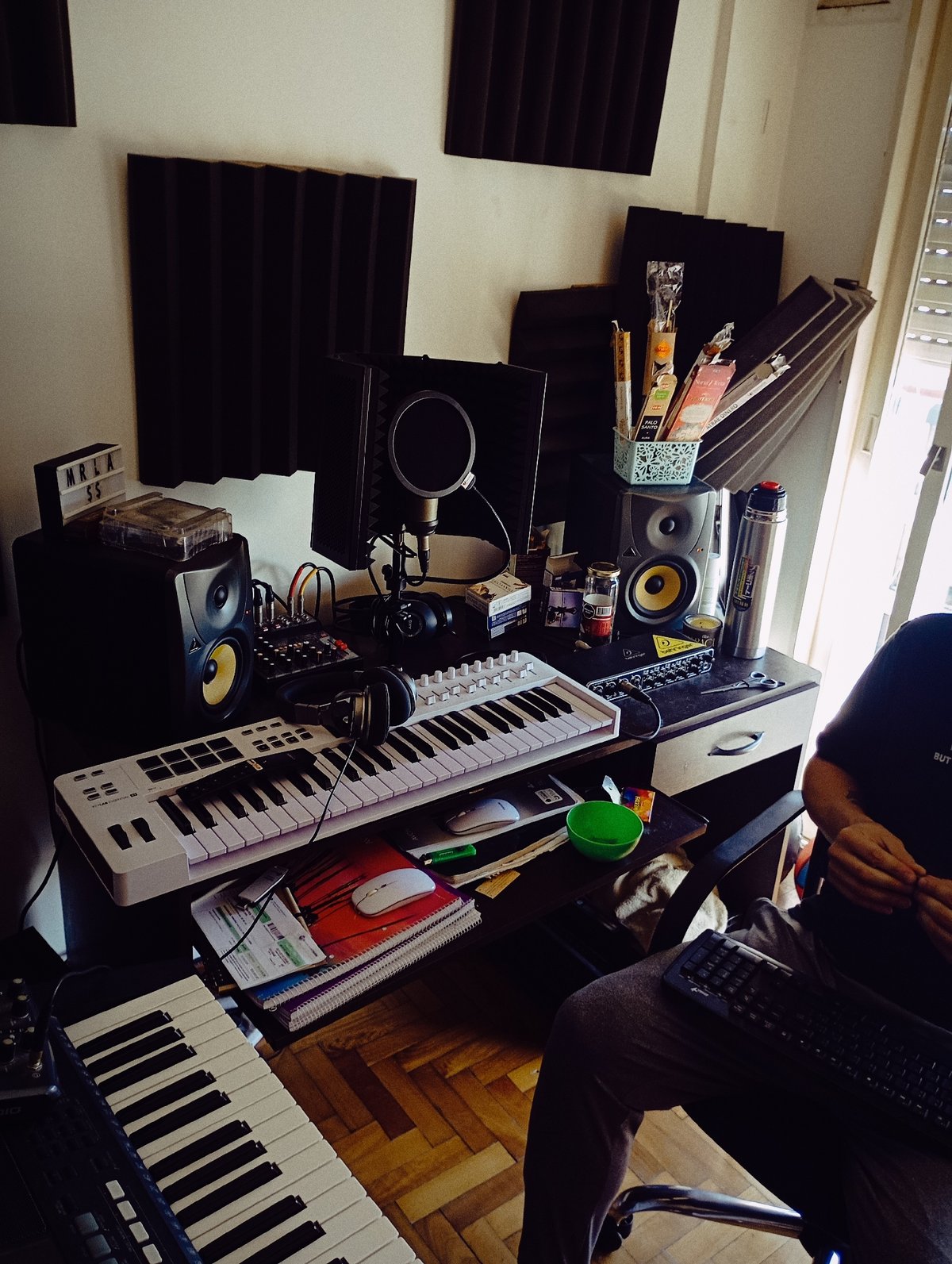 Home music studio documented in Buenos Aires high-rise