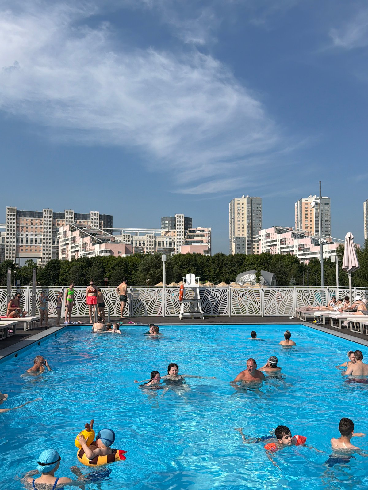 Summer pool day in Khimki, with glimpses of everyday life nearby