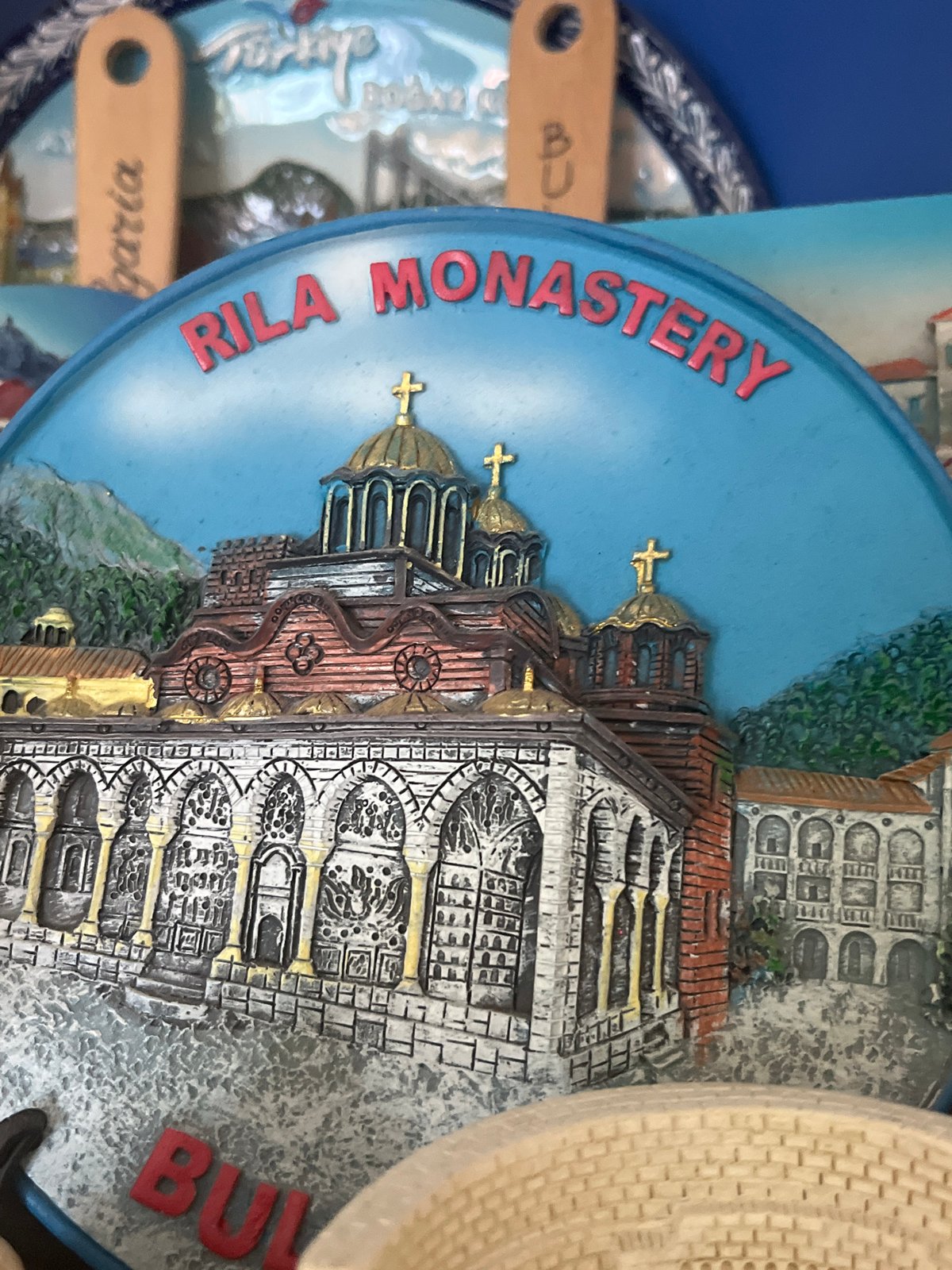 Morning glimpses of Bulgarian village life: storks nesting, souvenirs displayed