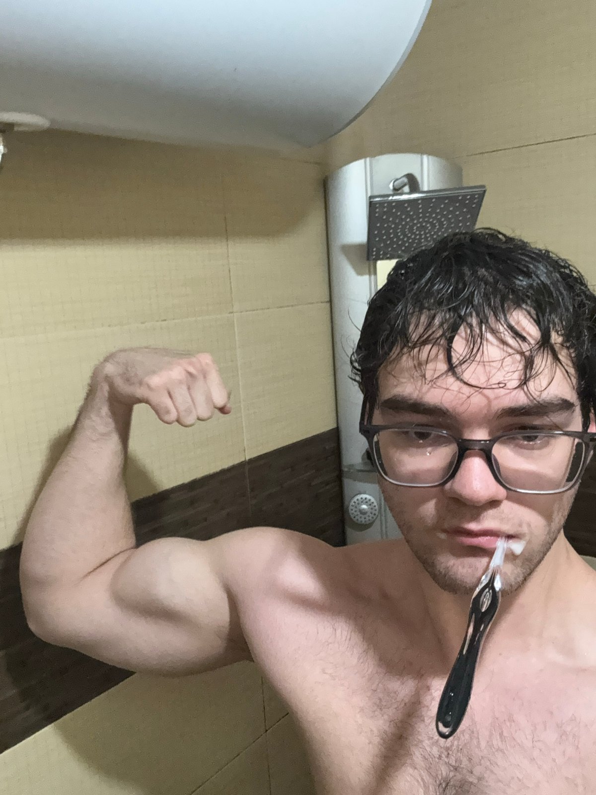 Young man documents evening routine with selfies in Blagoevgrad