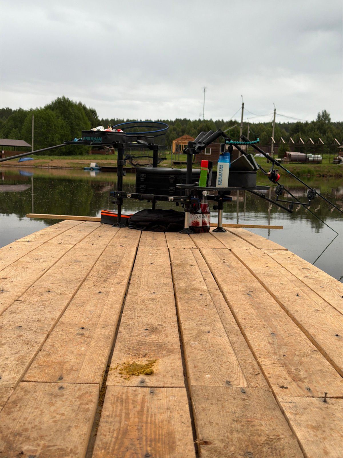 Early morning fishing session documented in Прикамский, Russia