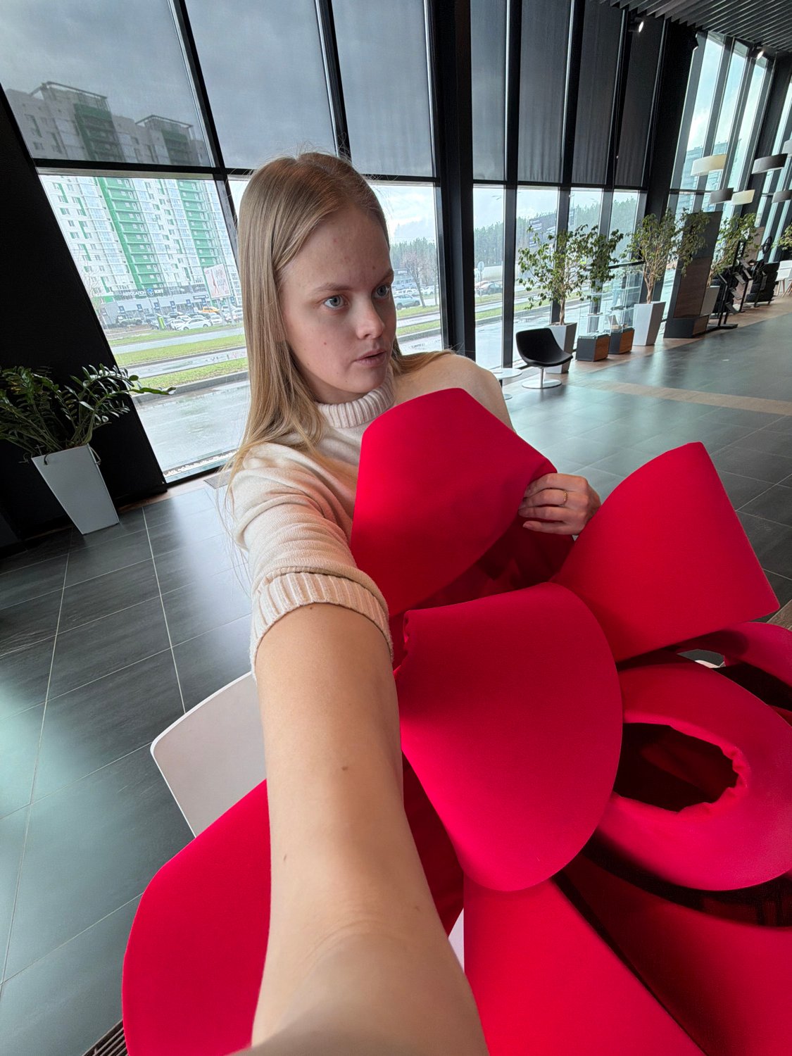 Selfie session captured in modern Izhevsk interior