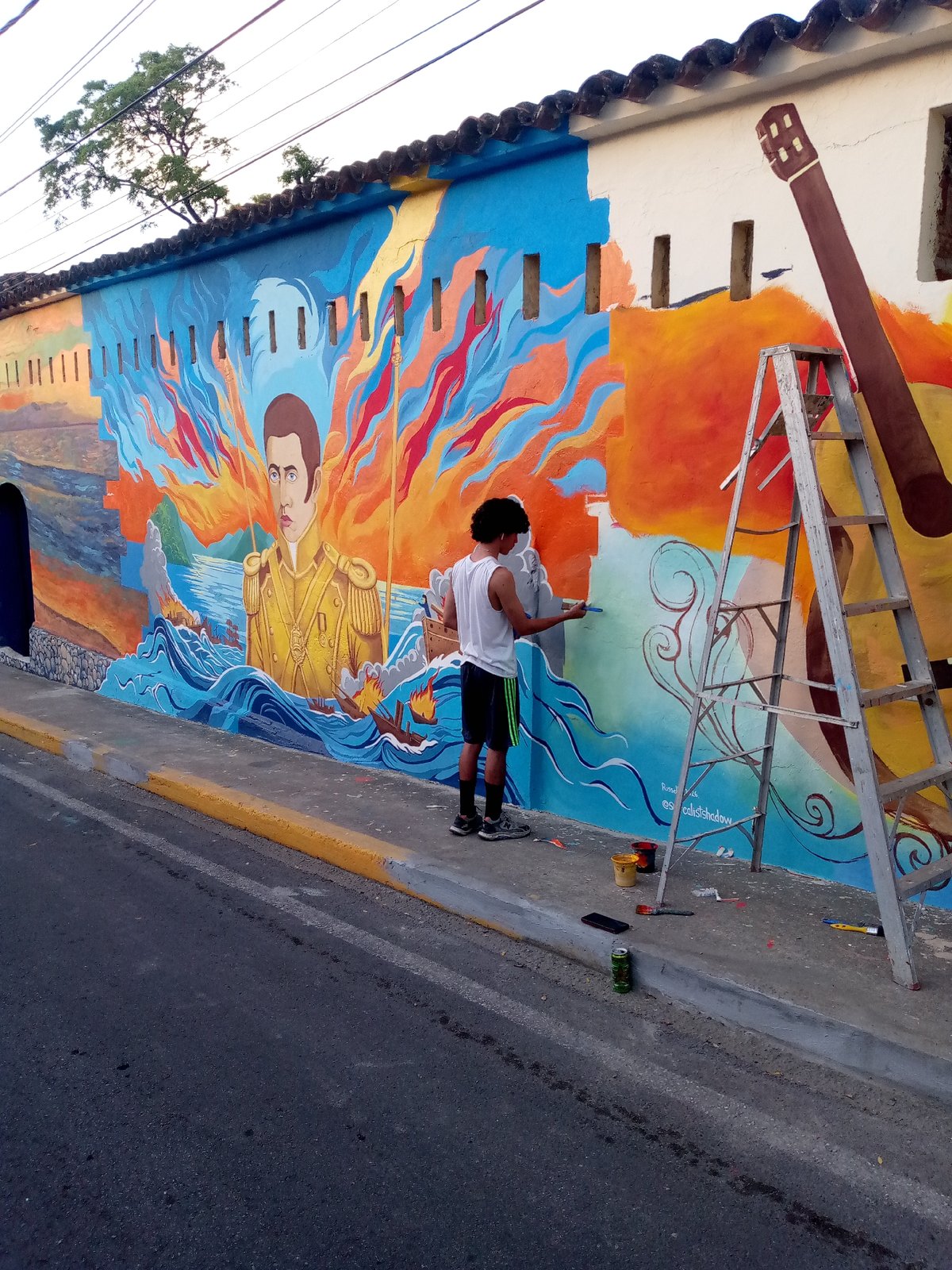 Colorful murals line the streets of San Juan Bautista, Venezuela