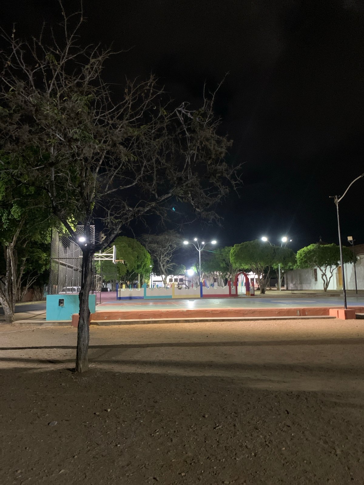 Late-night park scenes and food vendor captured in Santa Ana