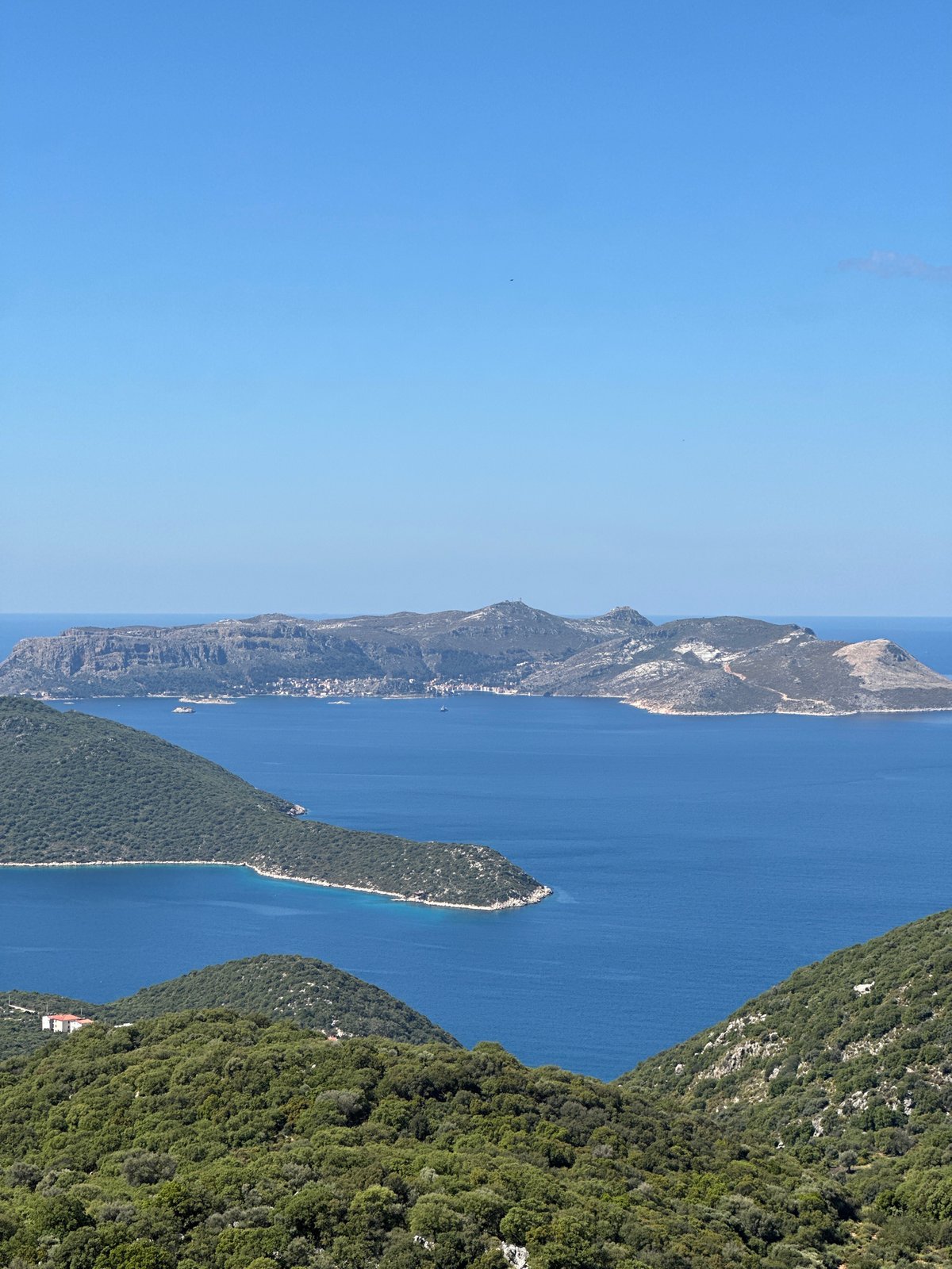 Morning coastal view photographed from vantage point in Kaş