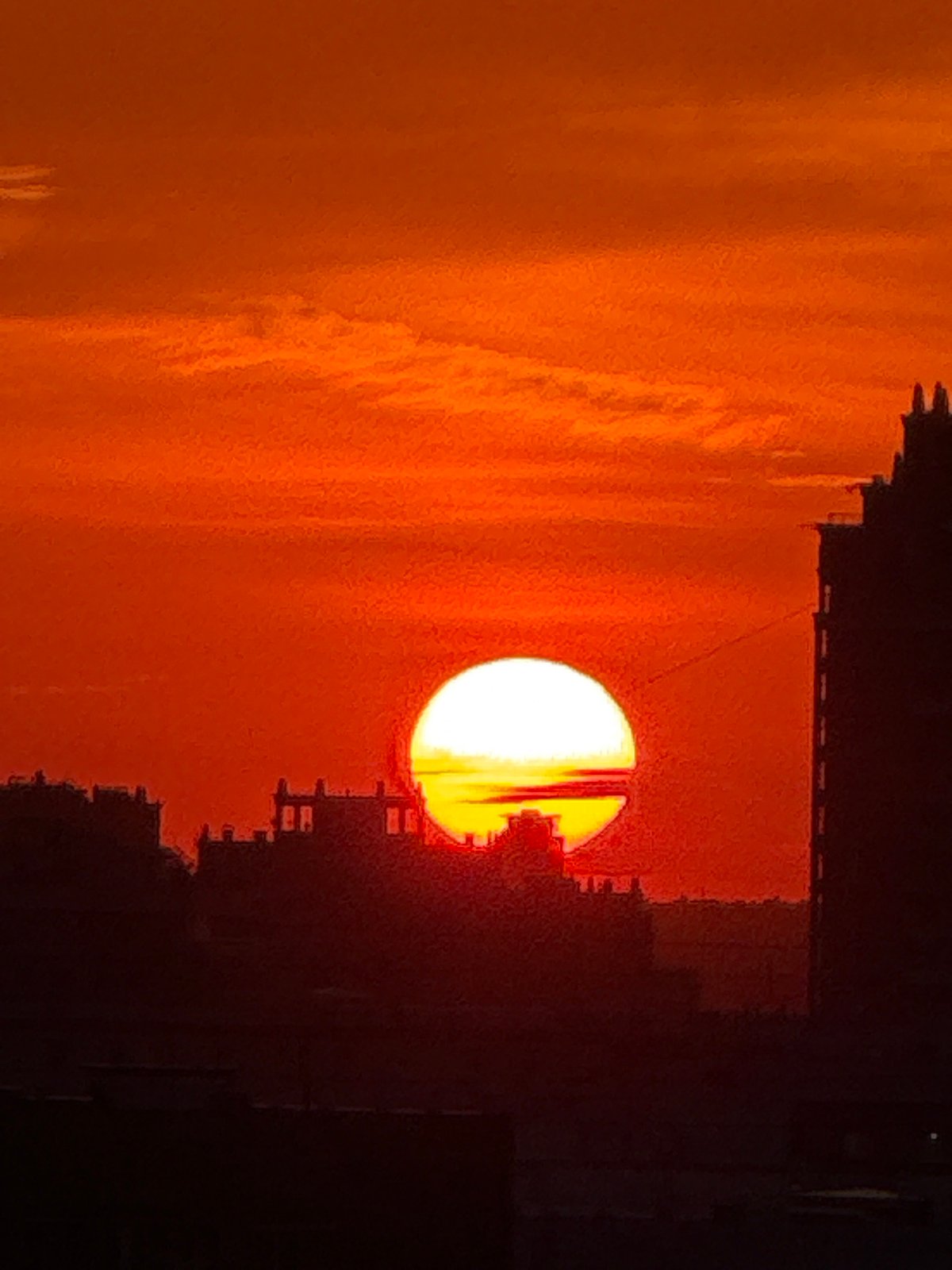 Sunset documented over Moscow skyline June 7, 2026
