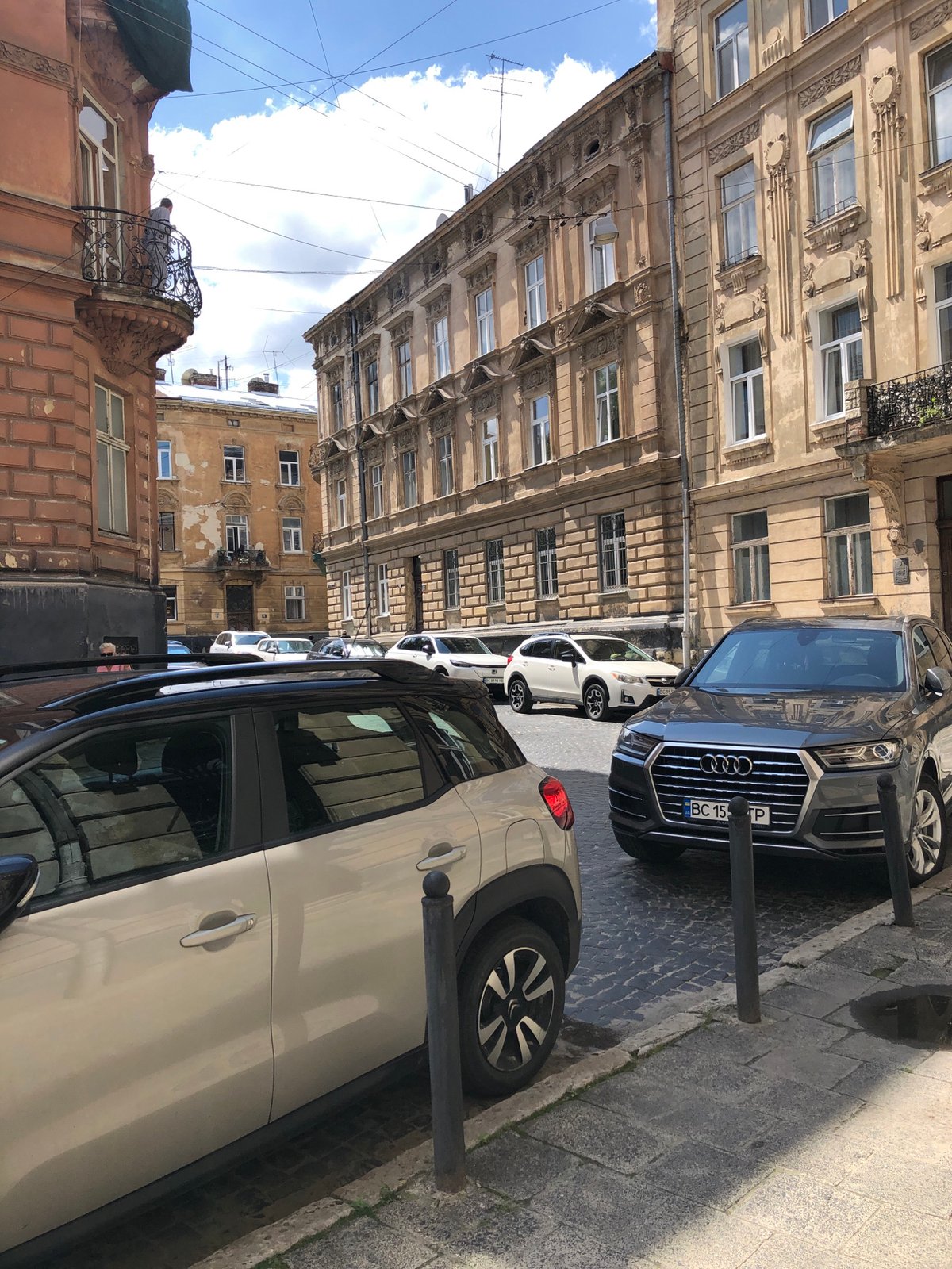Cobblestone streets and ornate facades in Lviv's historic center