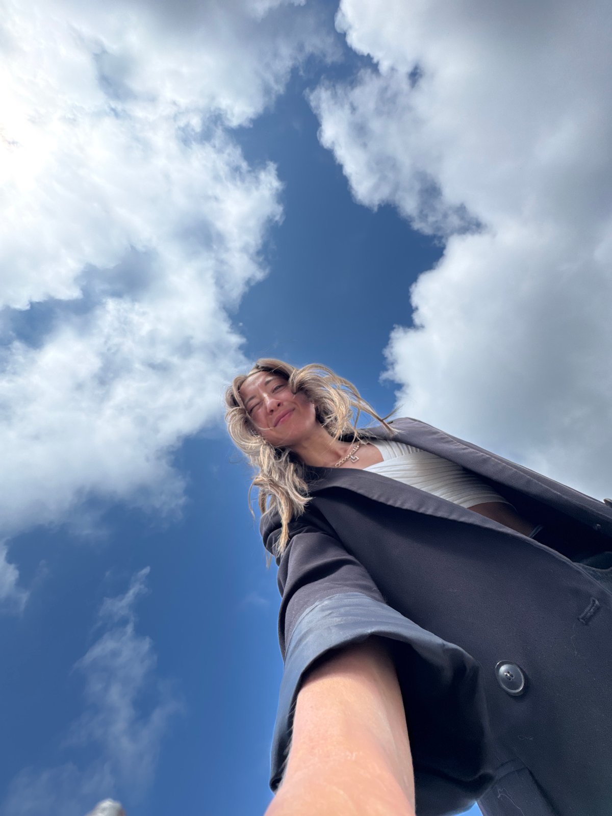 Woman photographed in multiple settings across Chaikovsky, Russia morning