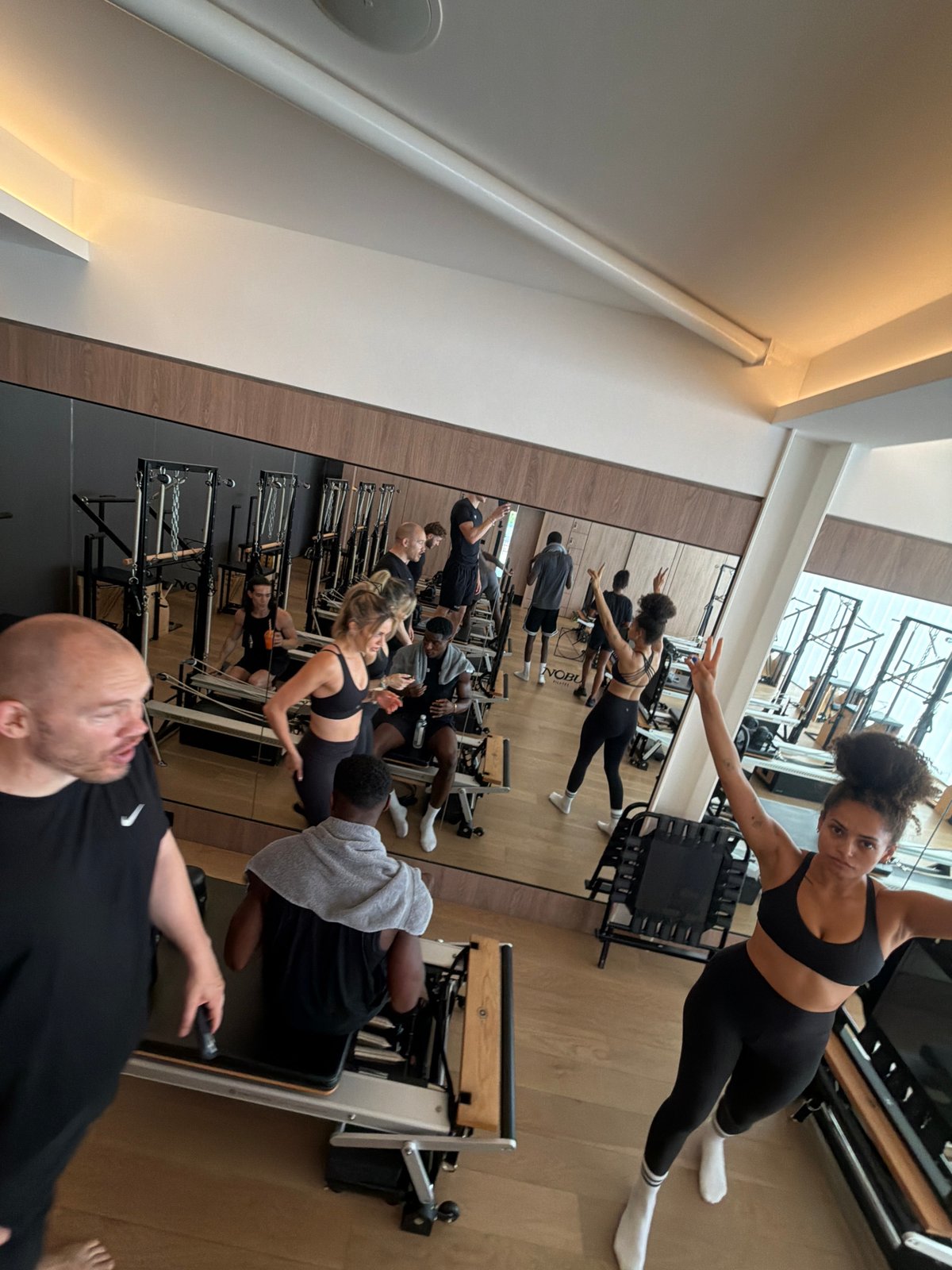 Morning group workout at a London fitness studio