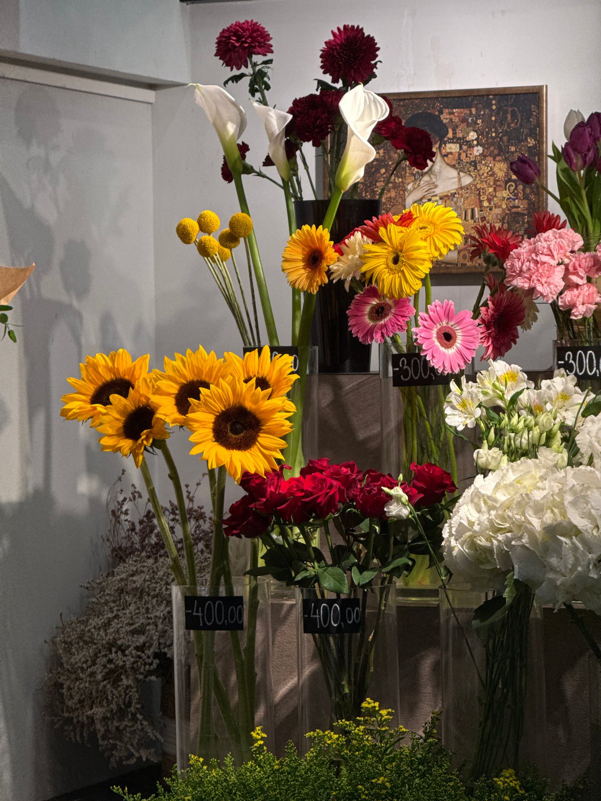 Belgrade flower shop displays spring bouquets and arrangements
