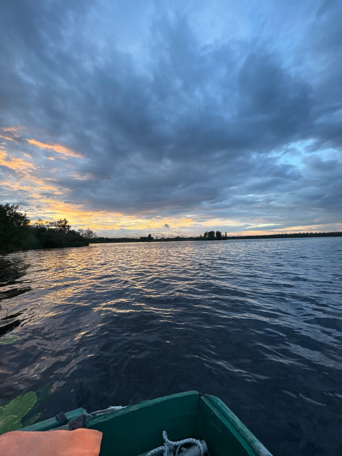 Rowing a lake at sunset outside Saint Petersburg