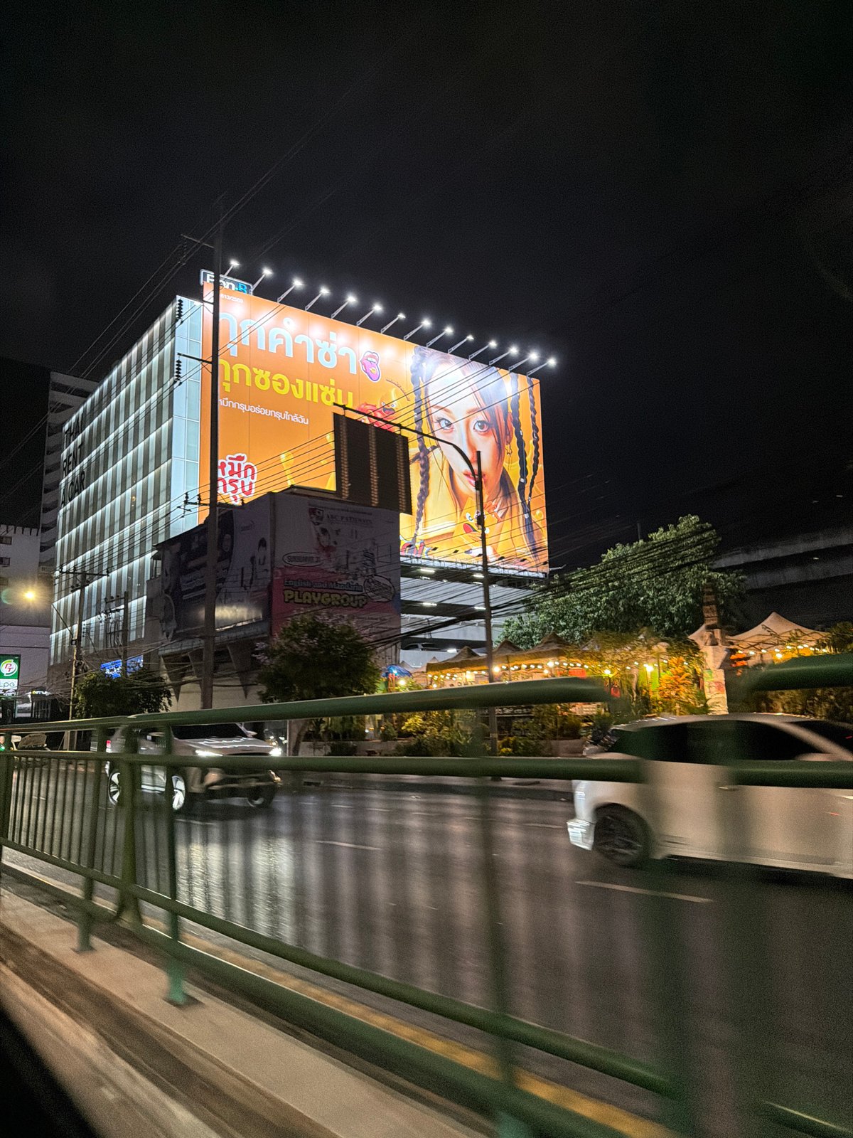 Bangkok nighttime street scenes captured from multiple vantage points