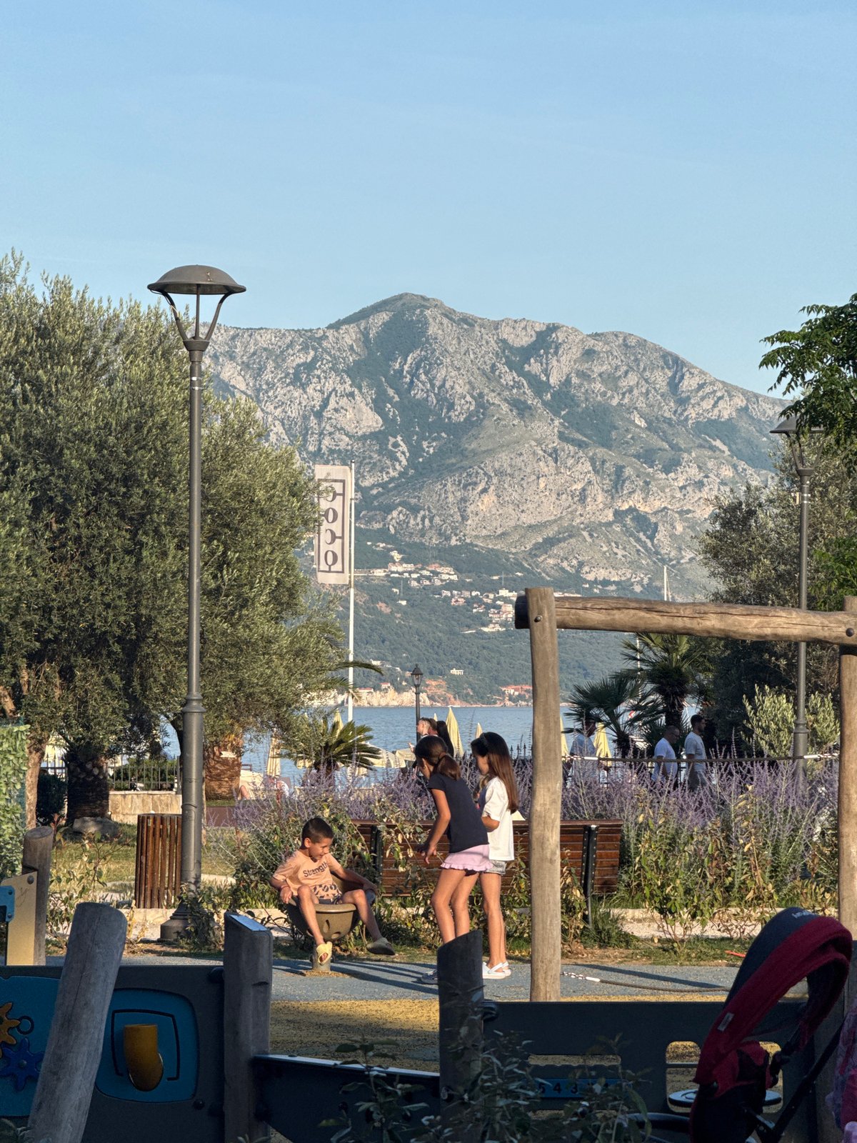 Family documents afternoon outing in coastal Budva Montenegro