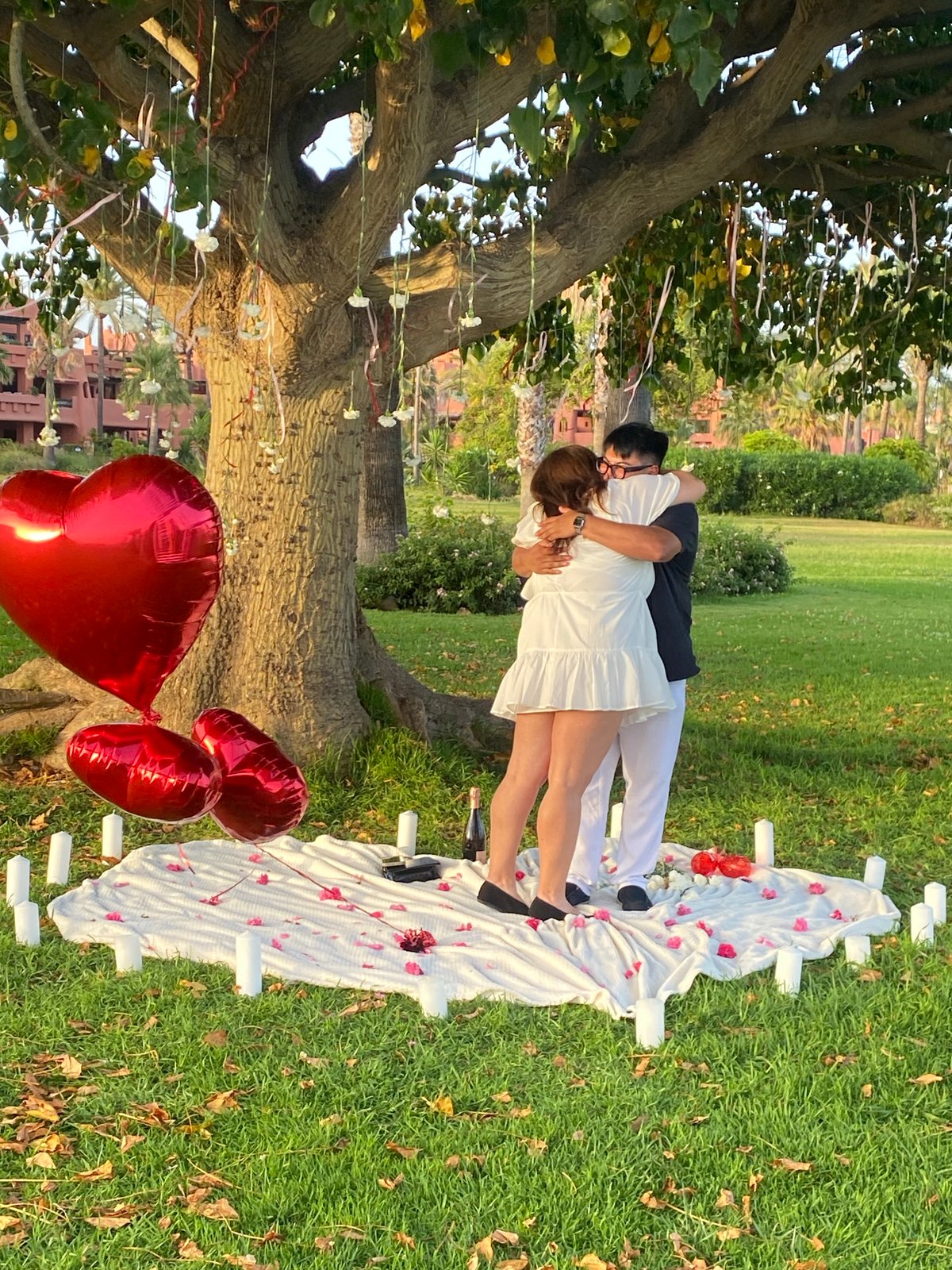 Sunset proposal and park life at Estepona's seafront