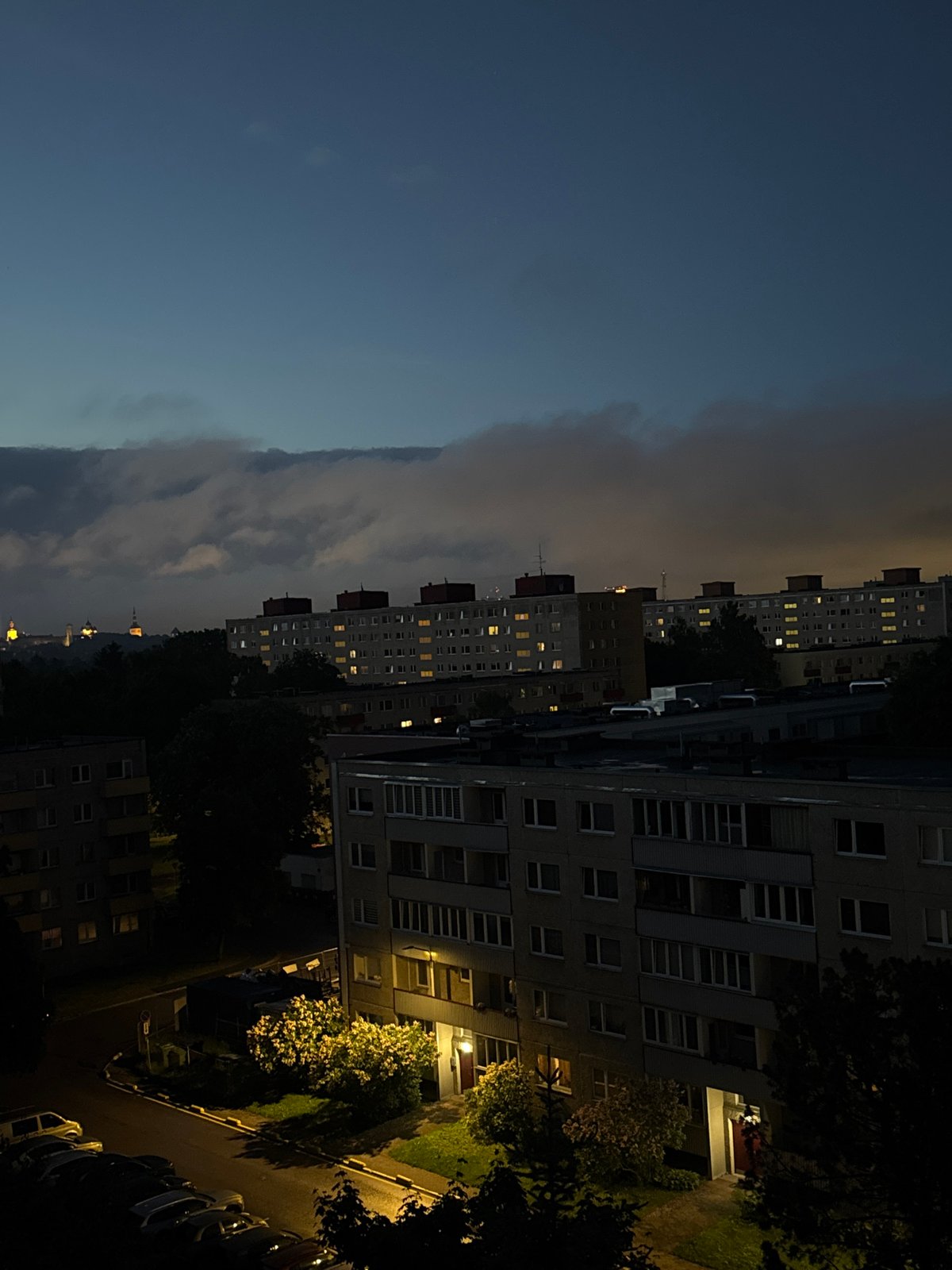 Twilight photography session captures residential Tallinn during evening hours