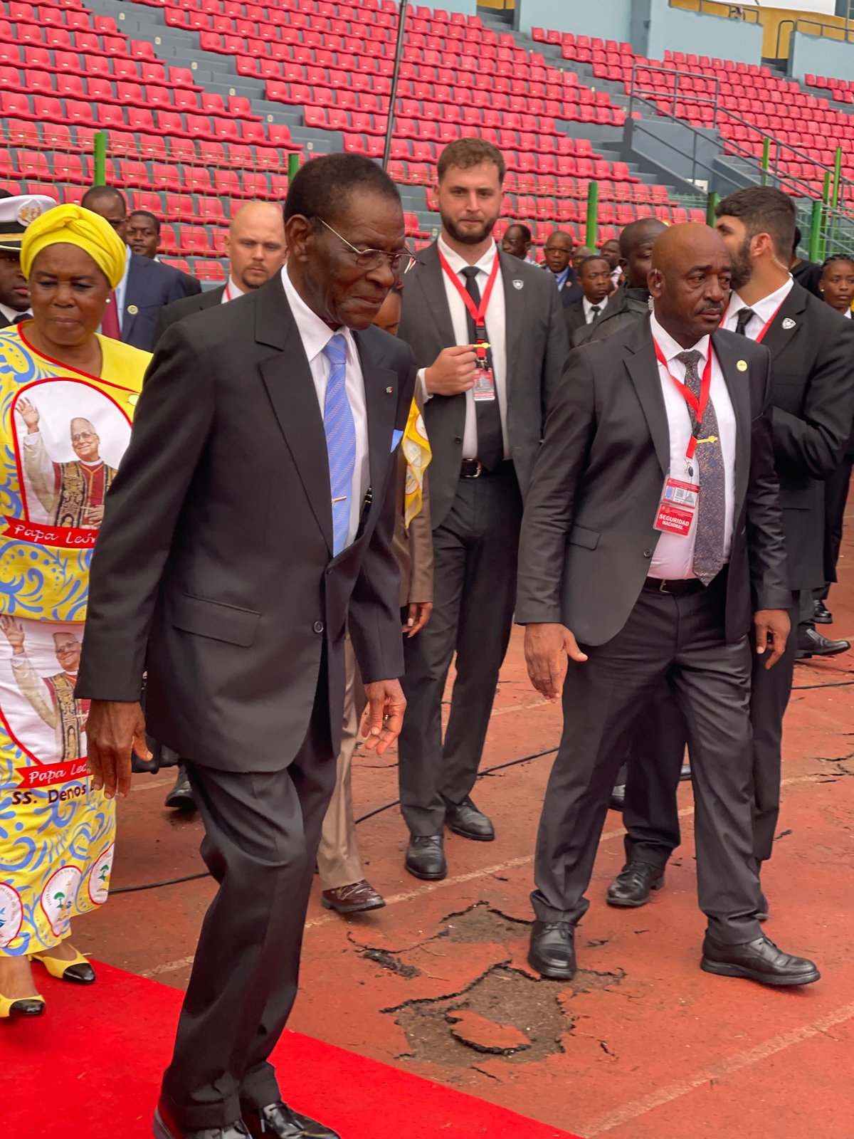 Catholic bishops lead formal procession at Malabo stadium