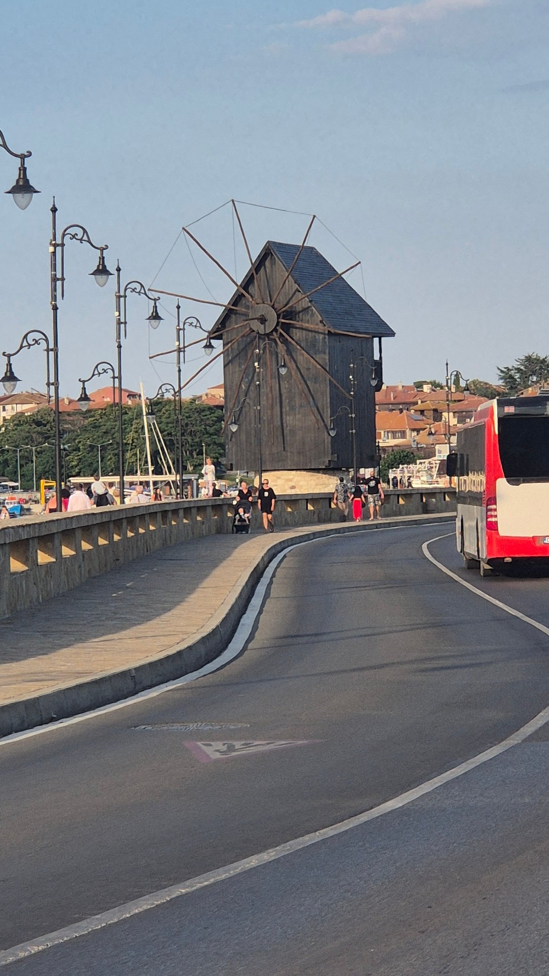 Evening stroll along Nesebar's waterfront promenade and marina