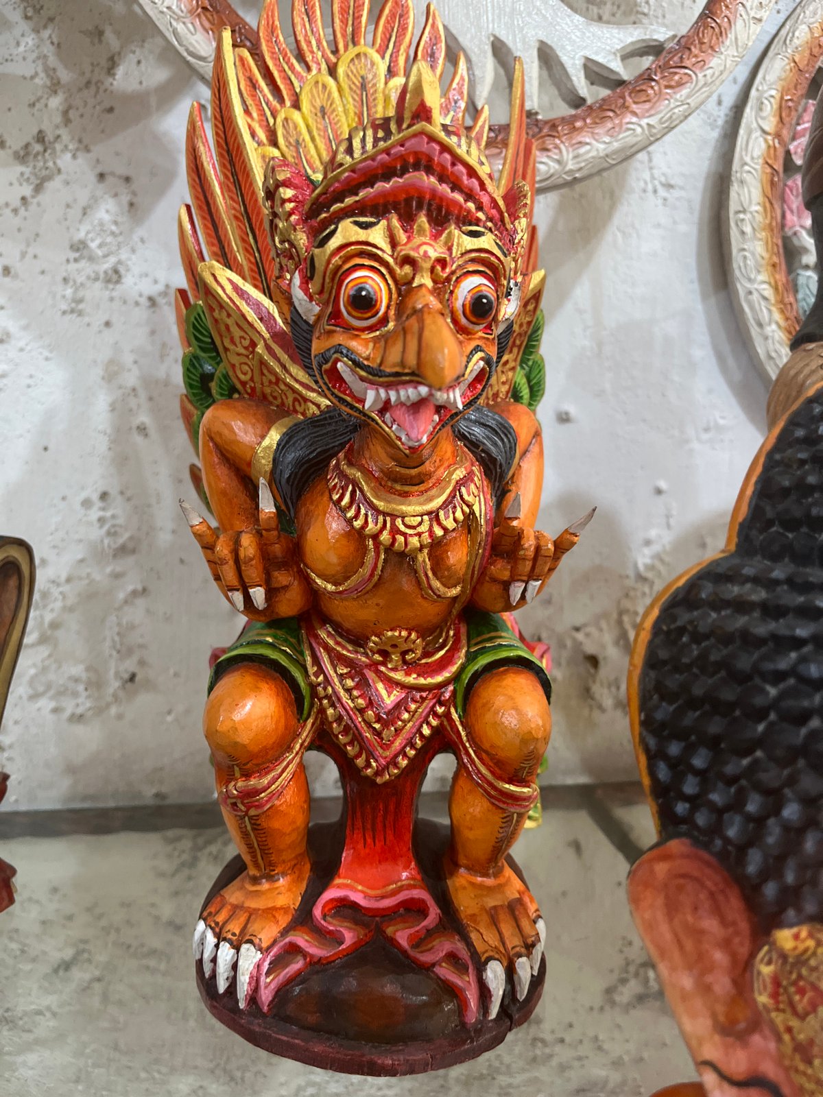 Tourist browses traditional craft shops in Ubud Indonesia