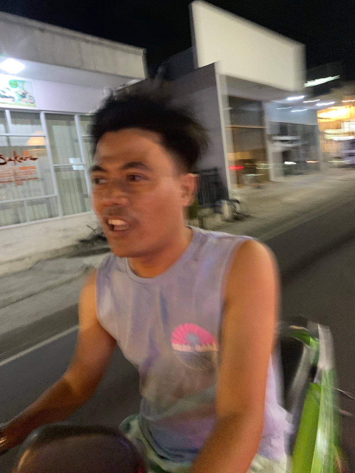 Nighttime street scenes captured in North Kuta, Indonesia