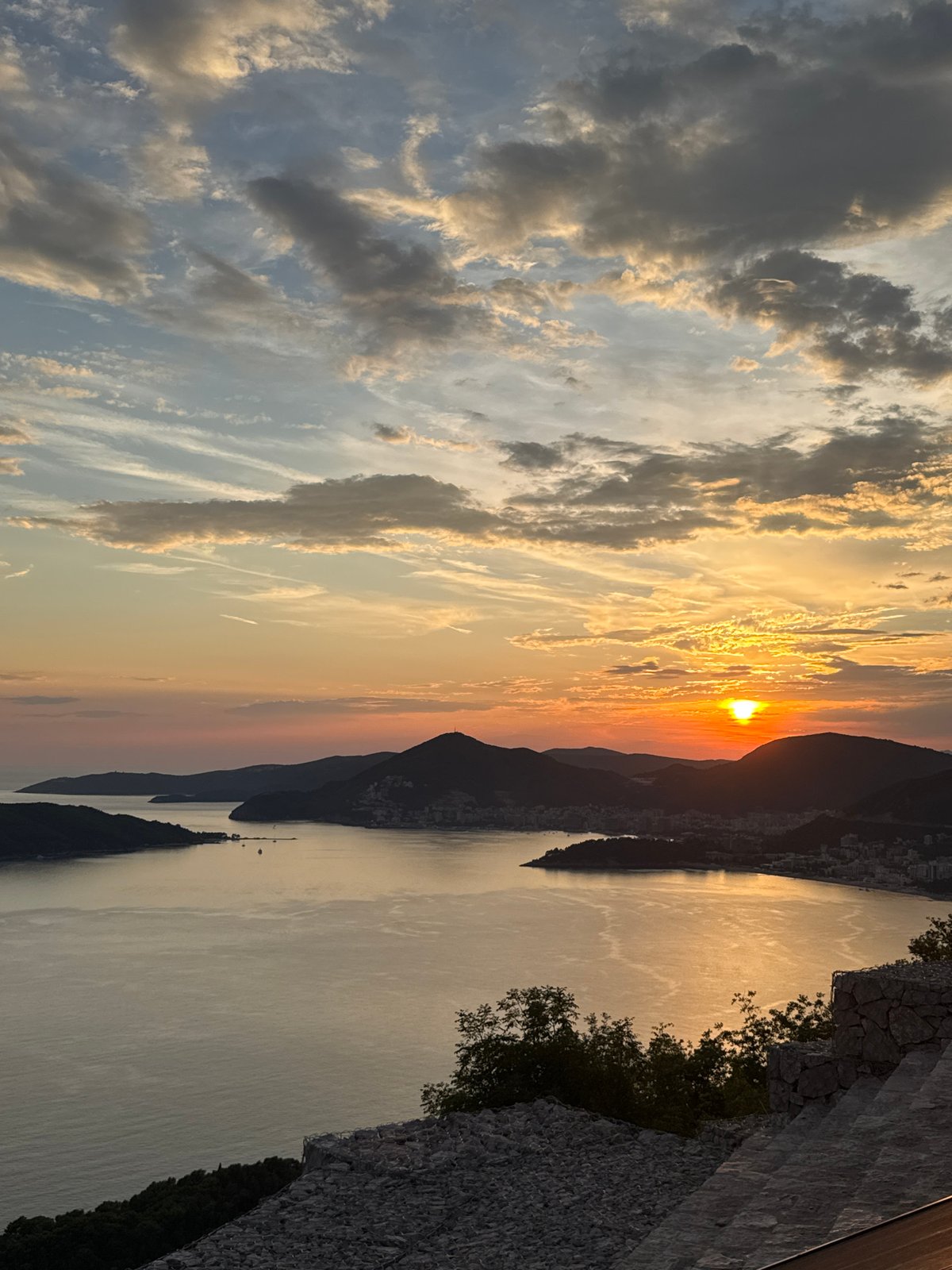 Sunset stroll along Kamenovo's Adriatic shore, Montenegro