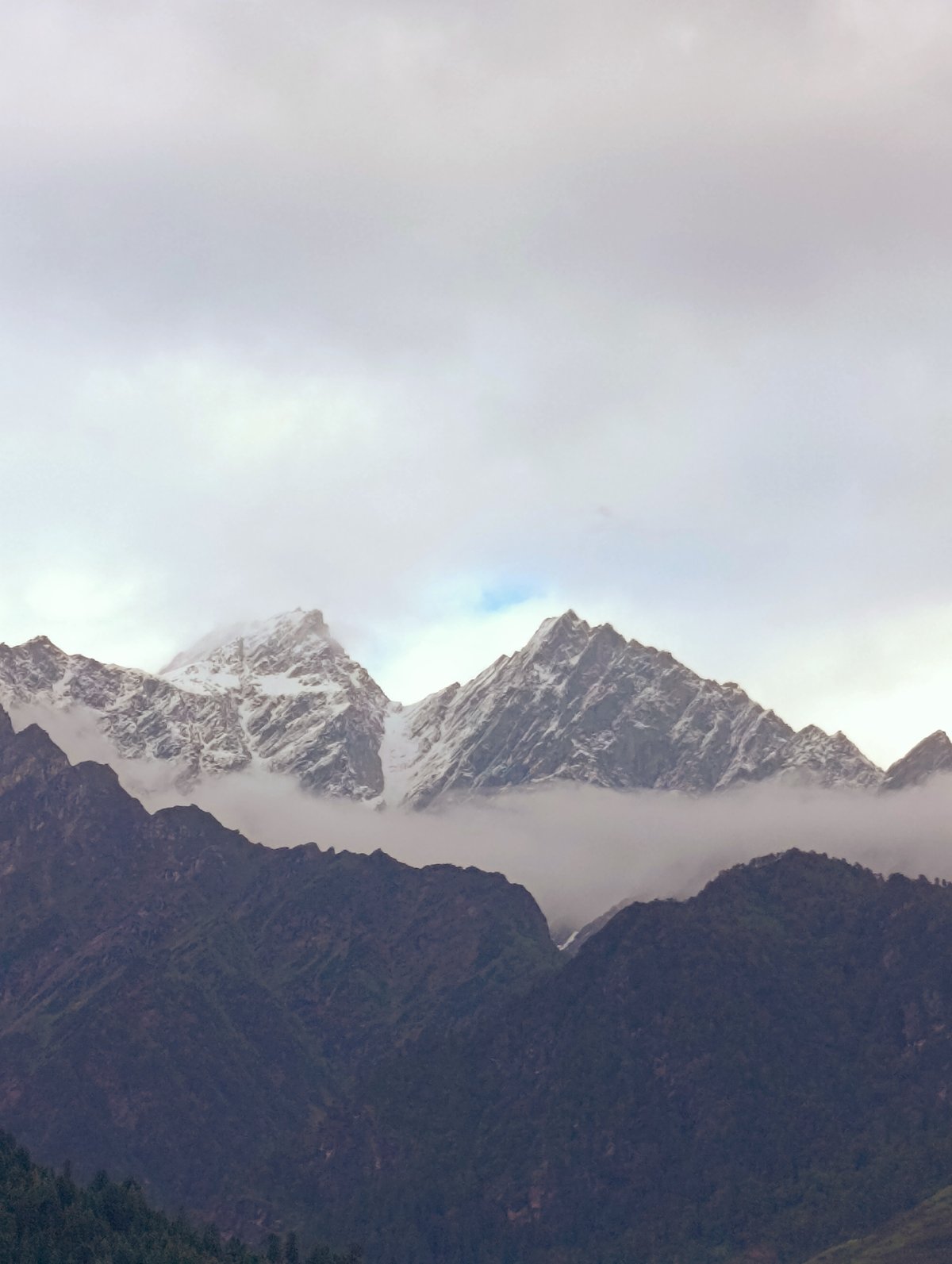 Mountain vistas and dramatic skies in Vashisht, India
