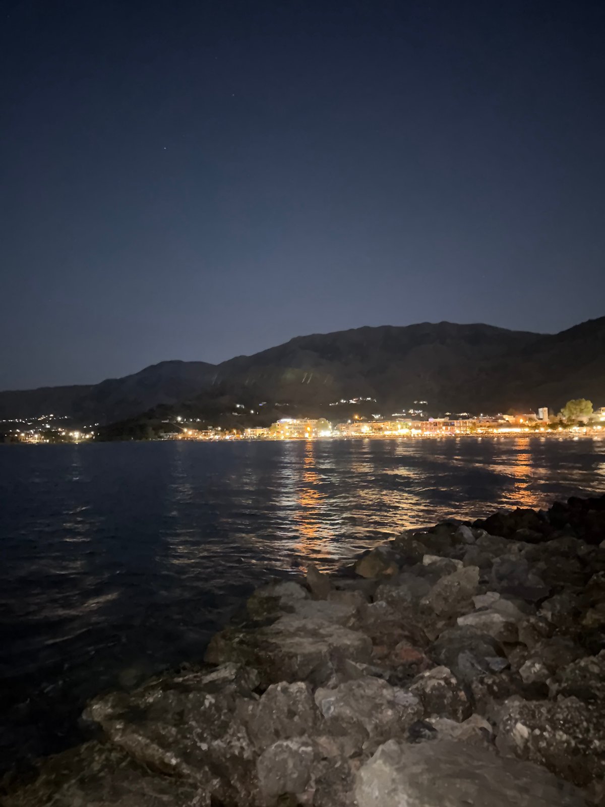 Twilight to nightfall along the Georgioupoli coast