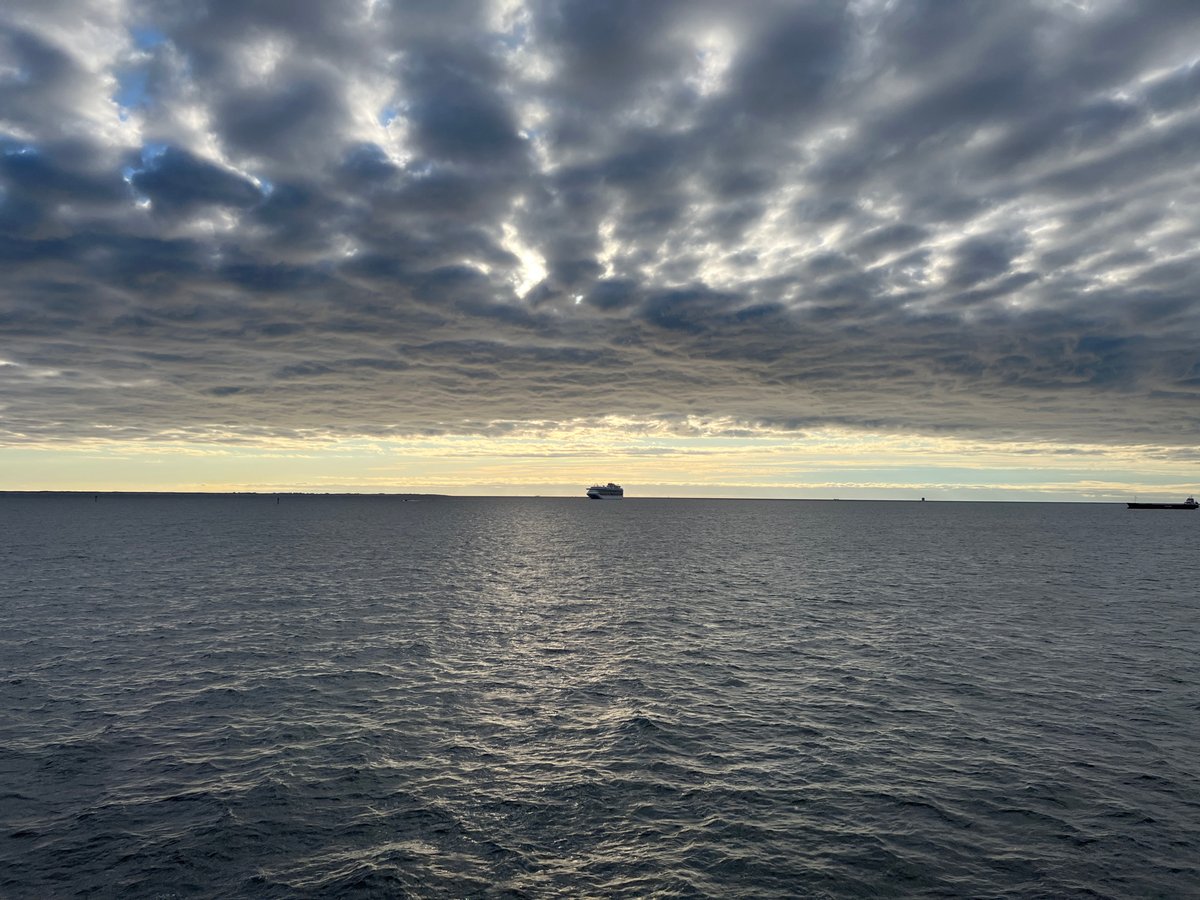 Cruise ship on the horizon, Baltic Sea, Gdynia
