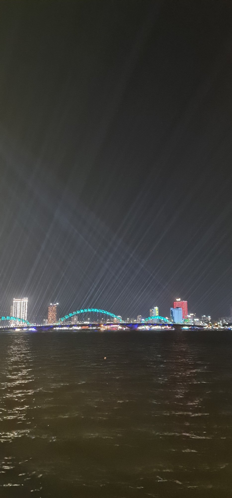 Night cityscape captured across Han River in Da Nang