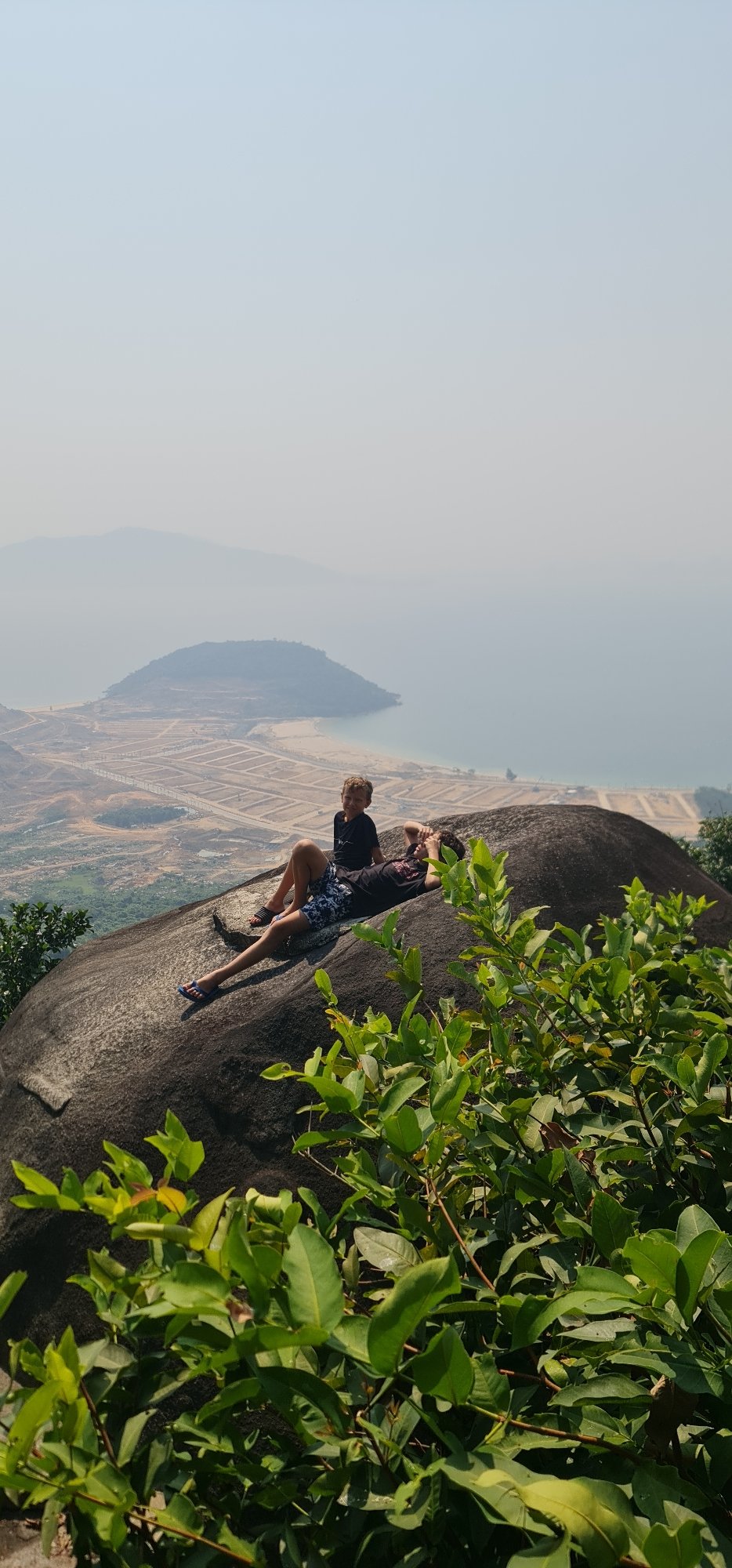 Elevated views captured of Đà Nẵng construction and mountain landscape