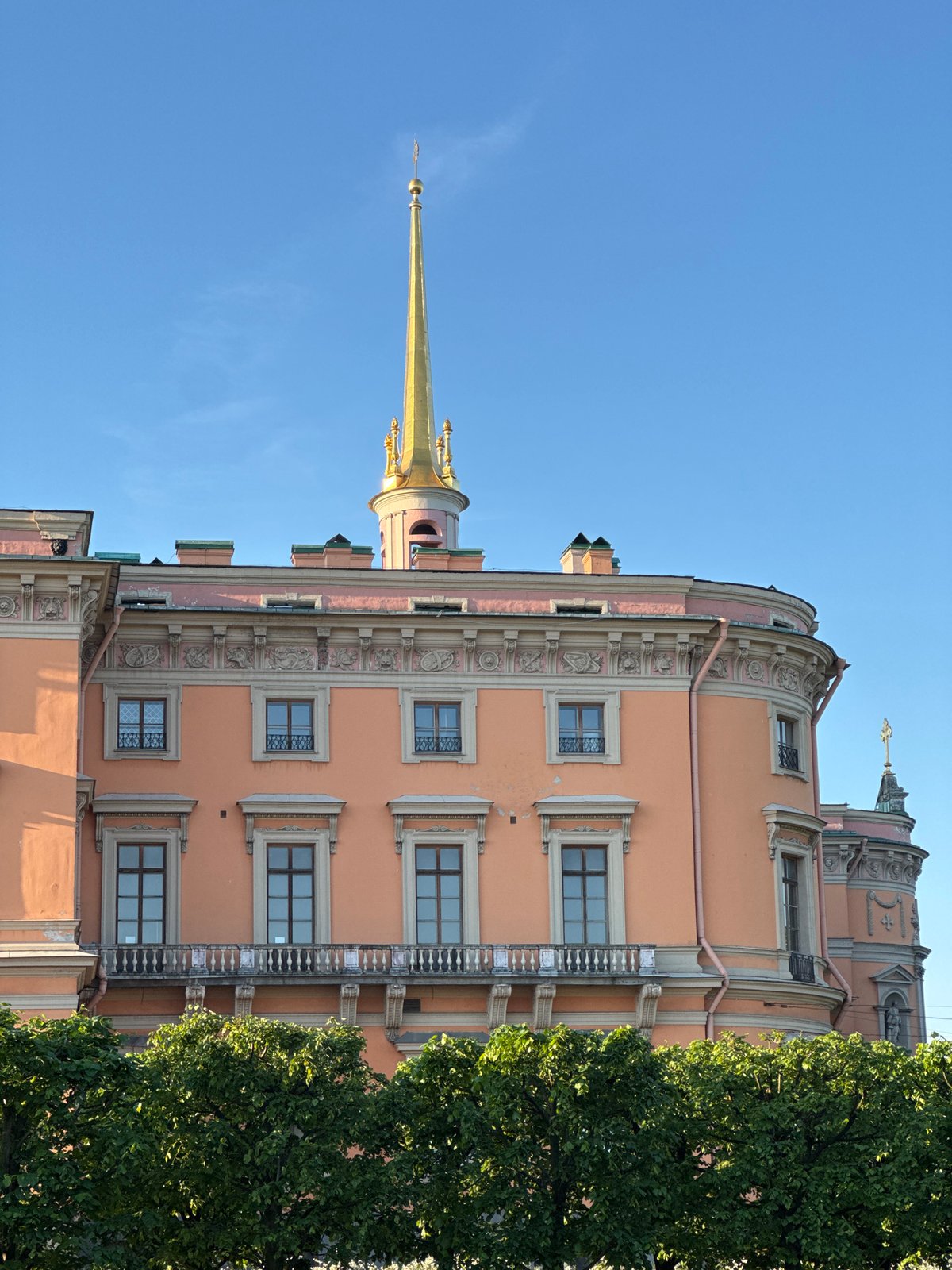 Classical architecture documented along Saint Petersburg waterfront during dawn