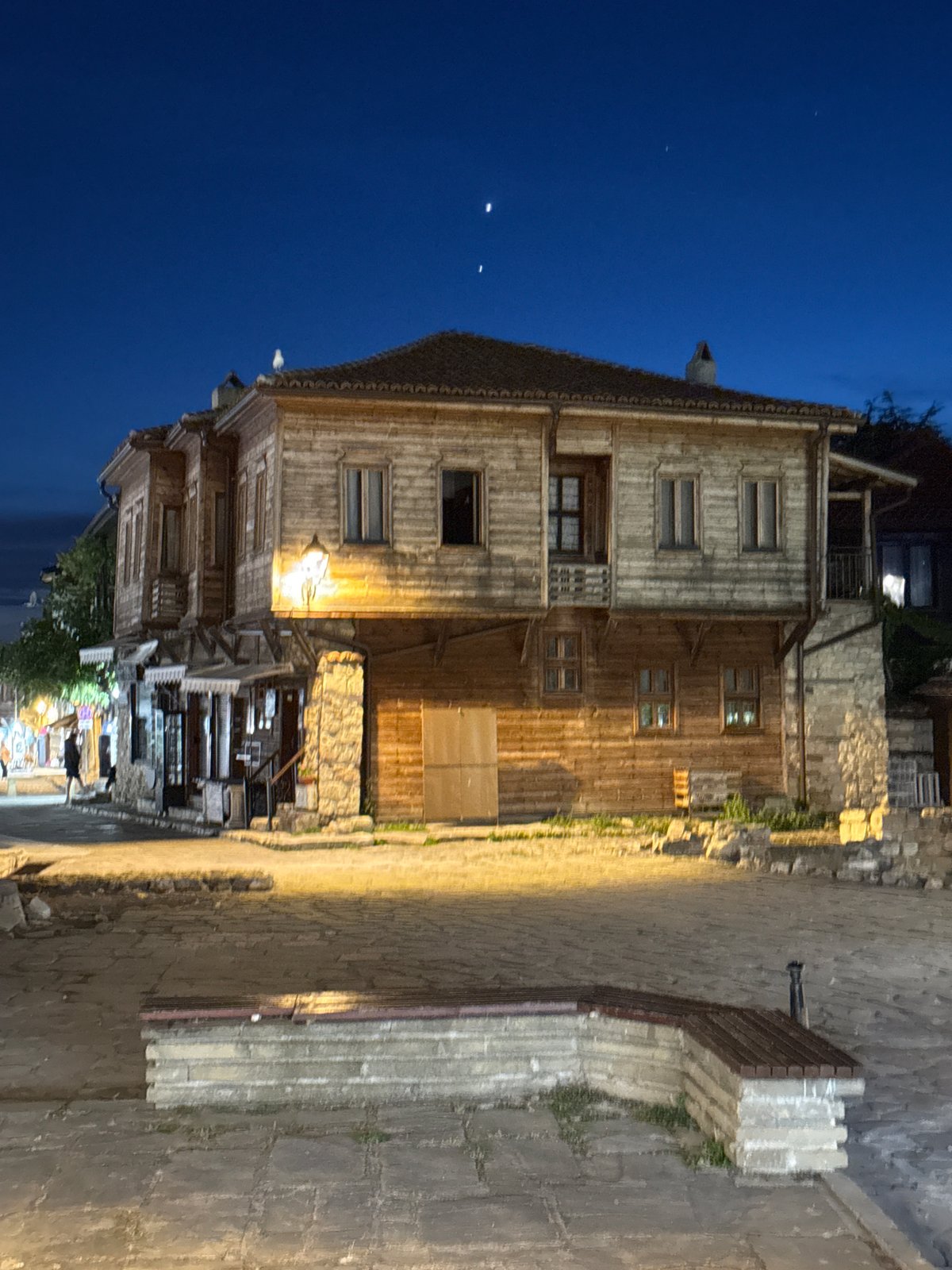 Evening stroll through historic Nesebar captured in twilight memories