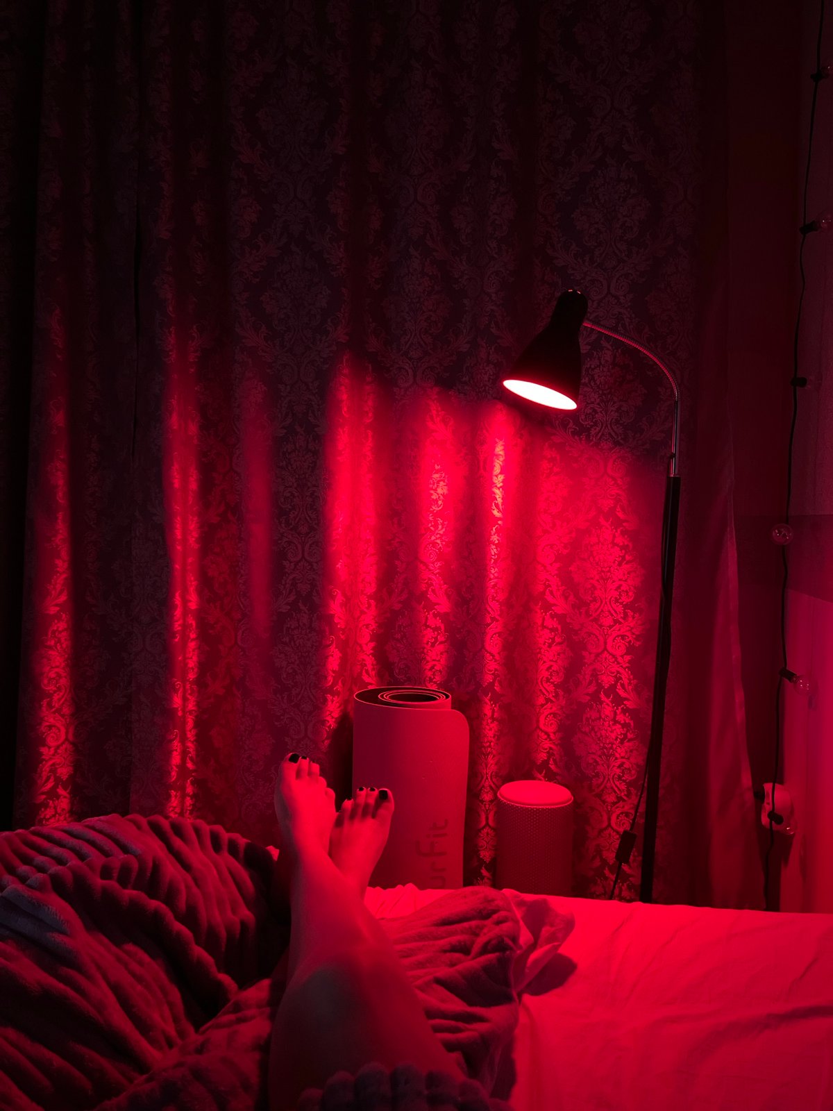 Evening yoga session captured in Sochi bedroom