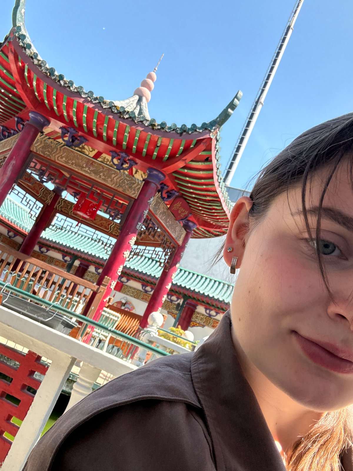 Tourist visits Asian cultural site in Austrian town