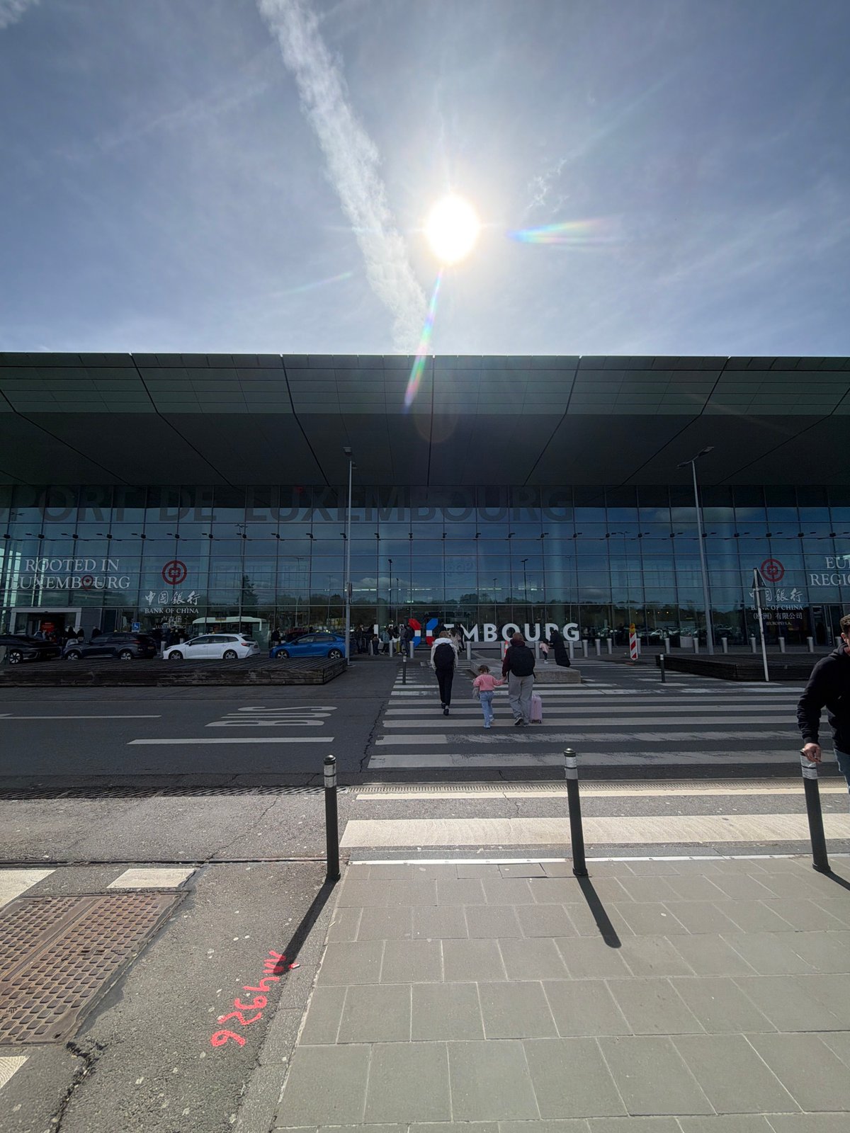 Luxembourg Airport facade photographed by independent witnesses