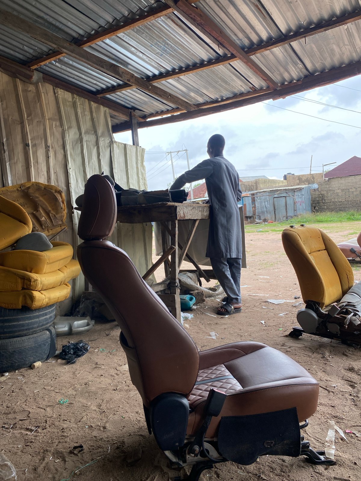 Auto upholstery workshop operations documented in Jalingo Nigeria