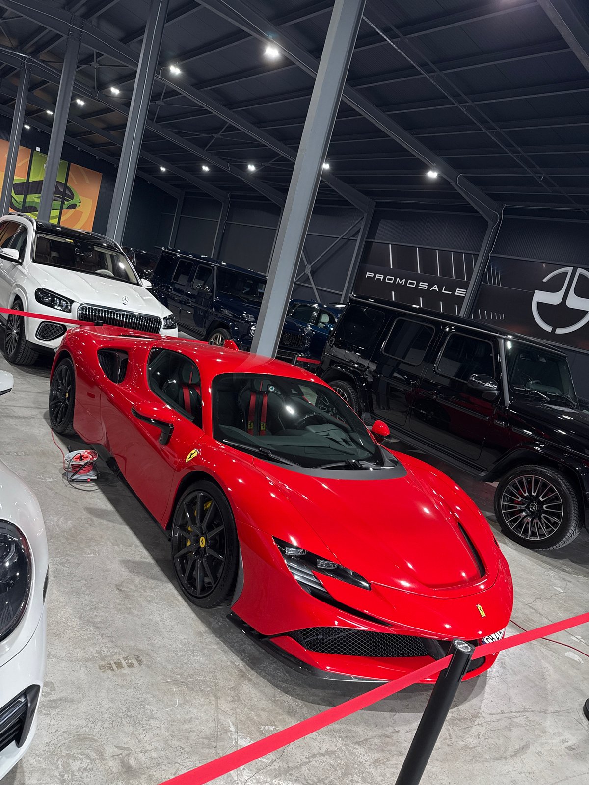 Luxury car showroom displays Ferrari, Rolls Royce in Plovdiv