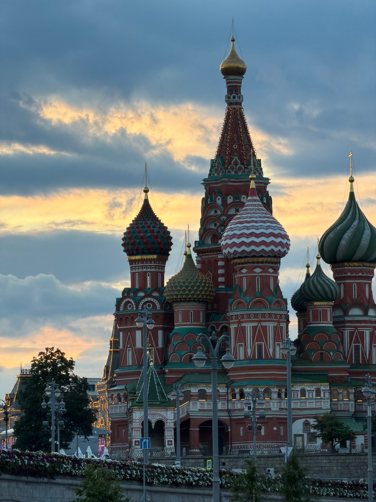St. Basil's Cathedral photographed during evening hours in Moscow