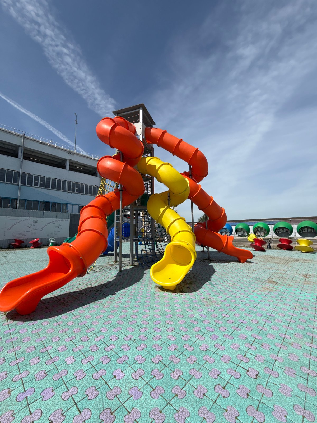 Playground visit documented in Синьково, Russia with child playing