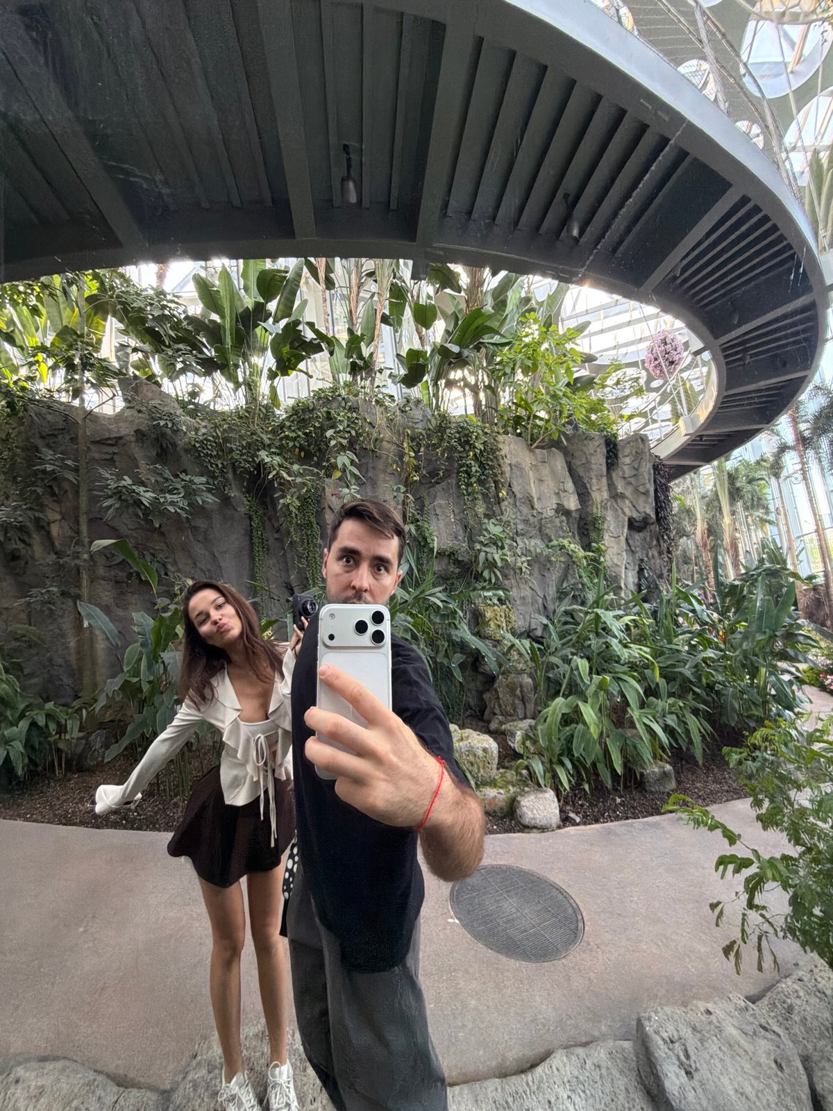 Visitors explore Shanghai botanical conservatory during morning hours