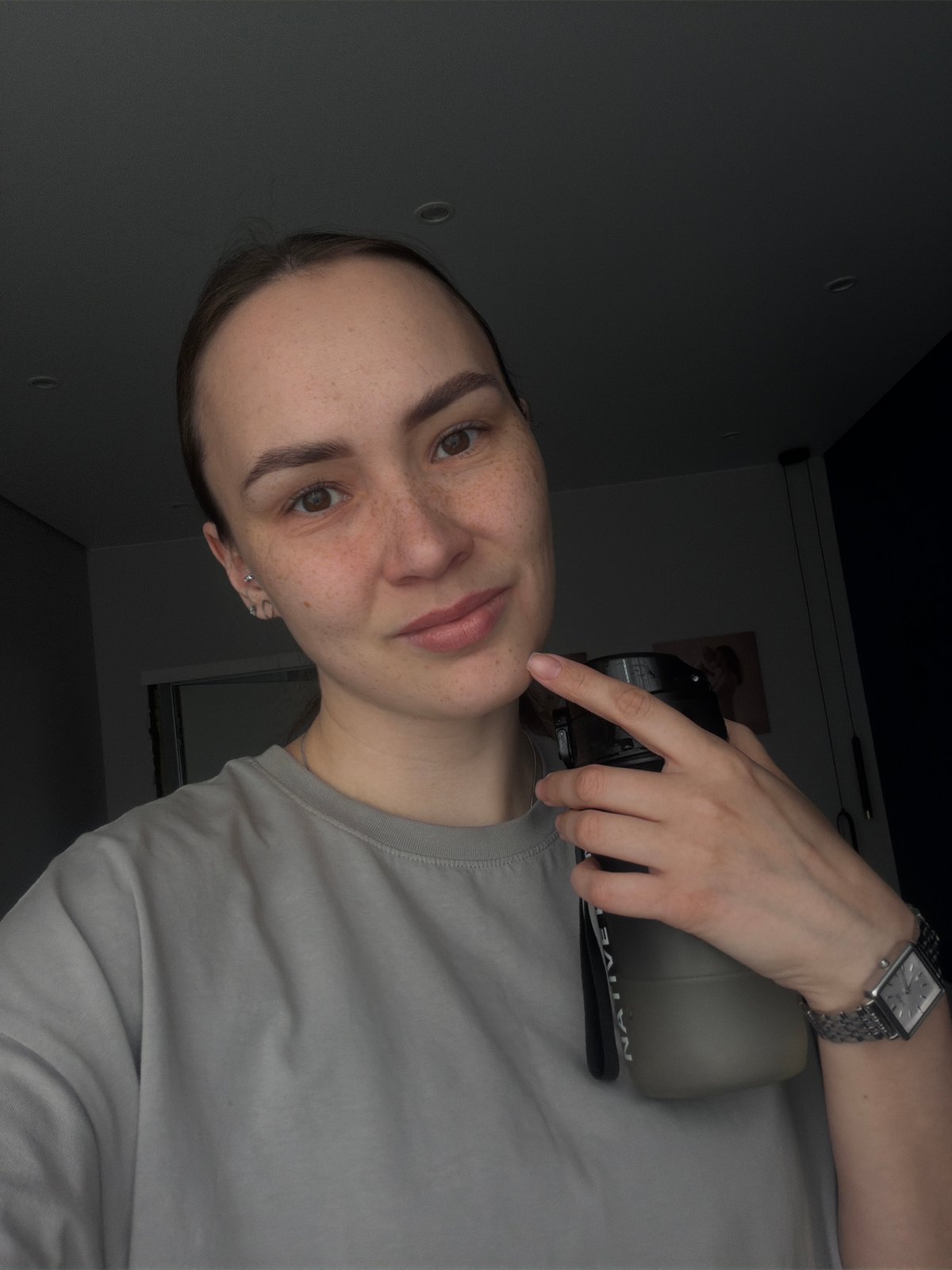 Selfie session with cat captured in Chaikovsky bedroom