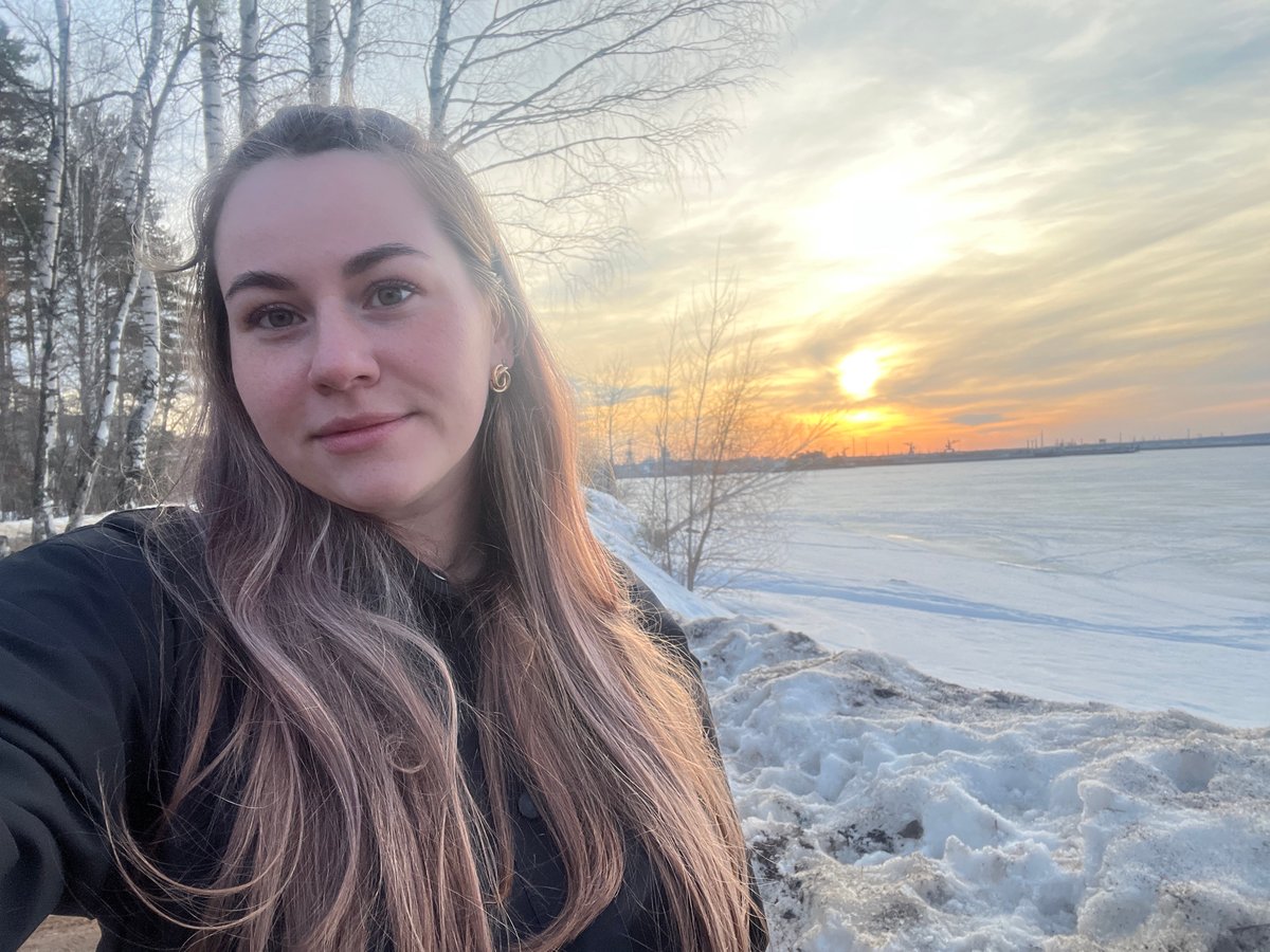 Family day out in Chaikovsky park during late winter