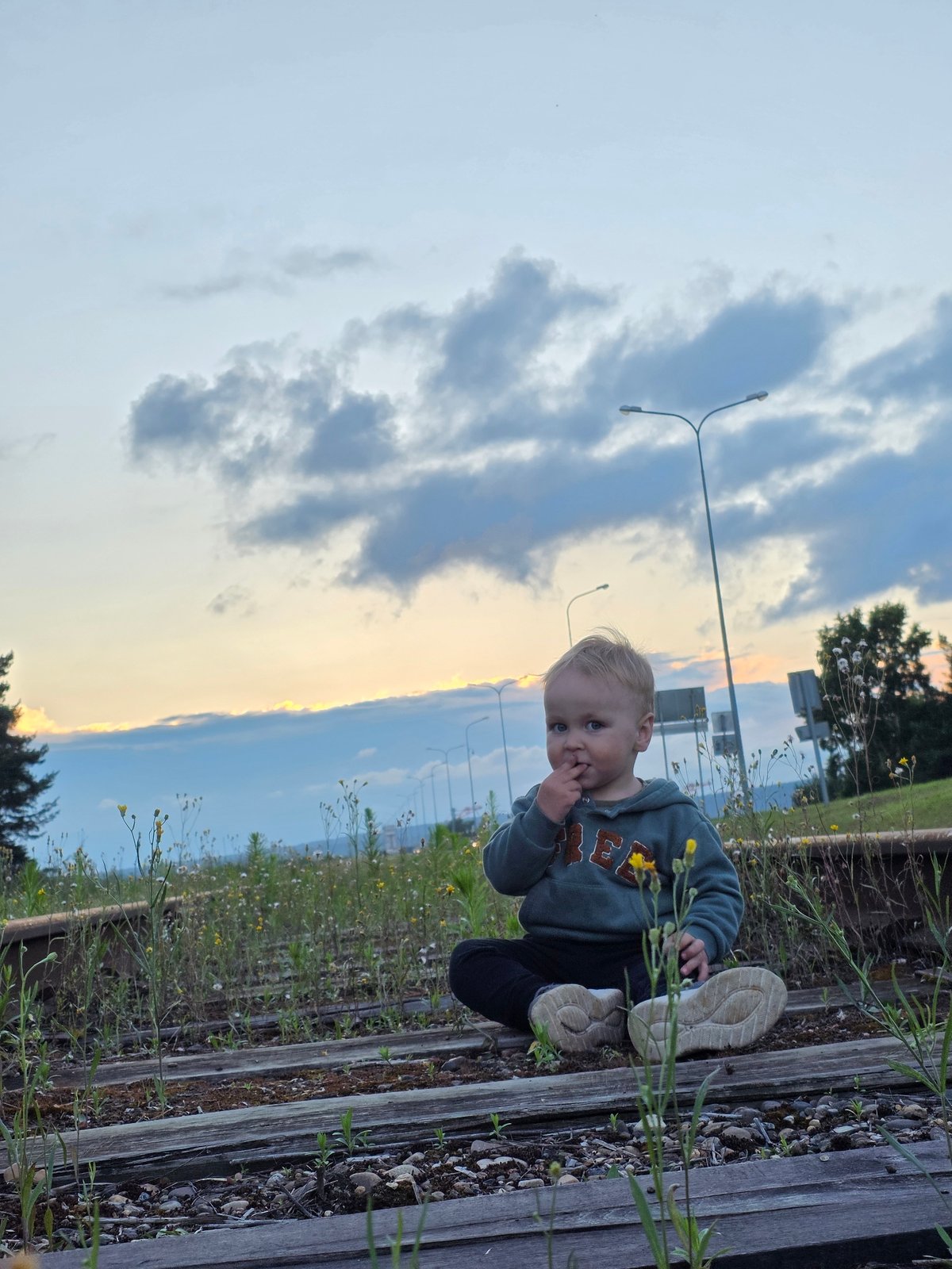 Afternoon wandering near rail tracks and industrial Chaikovsky