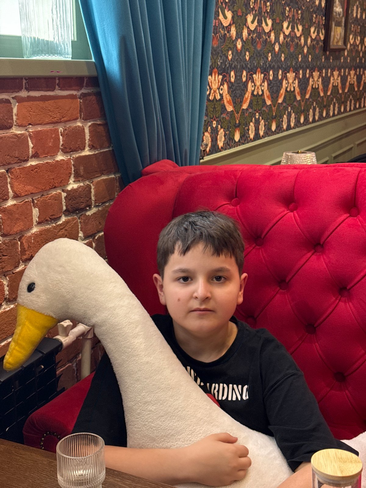 Child with plush goose toy spotted in Nizhnevartovsk